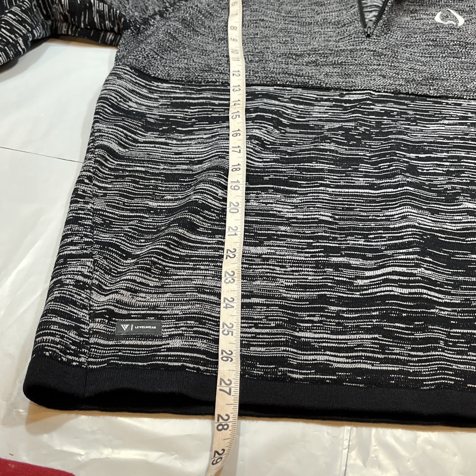 Level Wear Black Gray Sweater marled Golf 1/4 Zip Warm Thermal Knit Top Men’s Lg