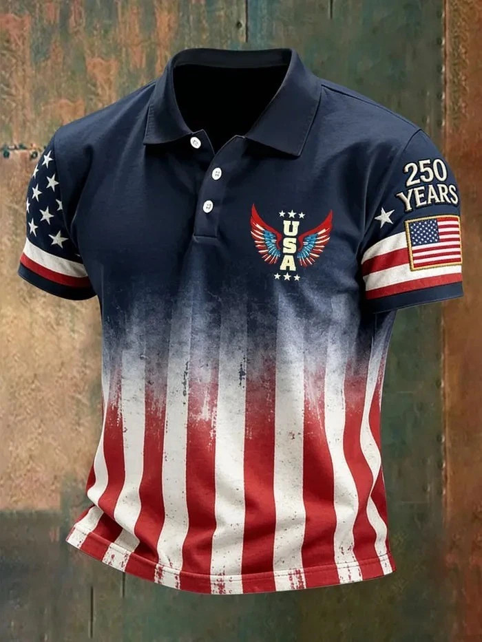 250th Anniversary Polo Shirt 1776-2026, American Flag Polo Unisex