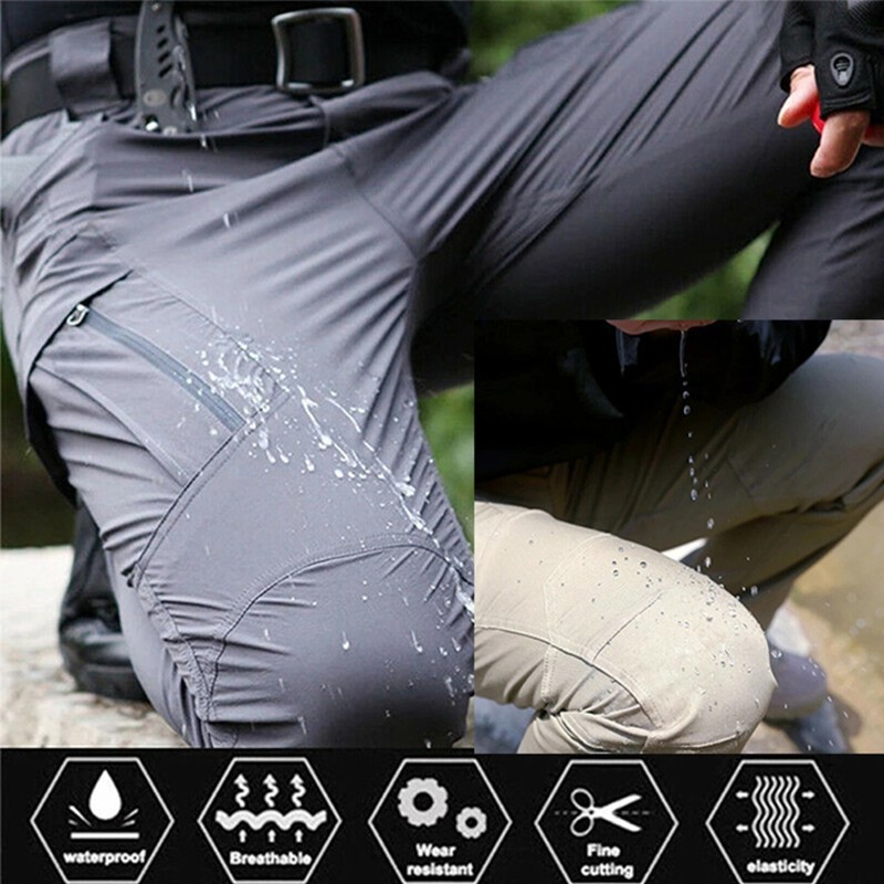 Men’s Work Cargo Pants Tactical Combat Pants Outdoor Hiking Waterproof Trousers