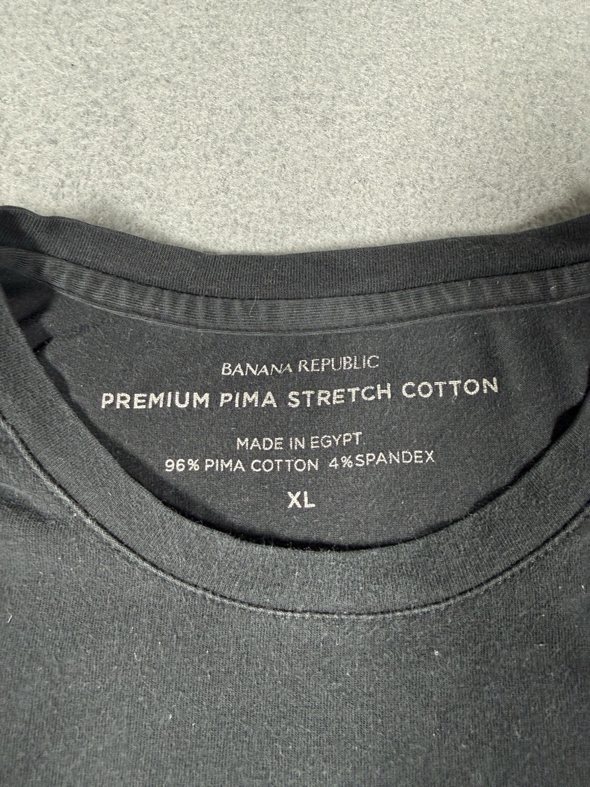 2 Banana Republic Premium Pima Stretch Cotton Crewneck T-Shirts XL Blk. #0008