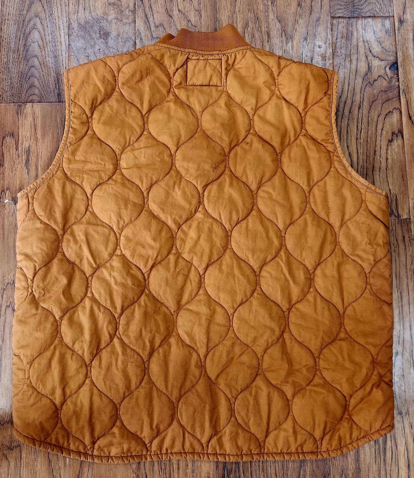Rocawear Men’s Quilted Zip Lined Vest Stand-Up Collar Brown/Blue 2XL