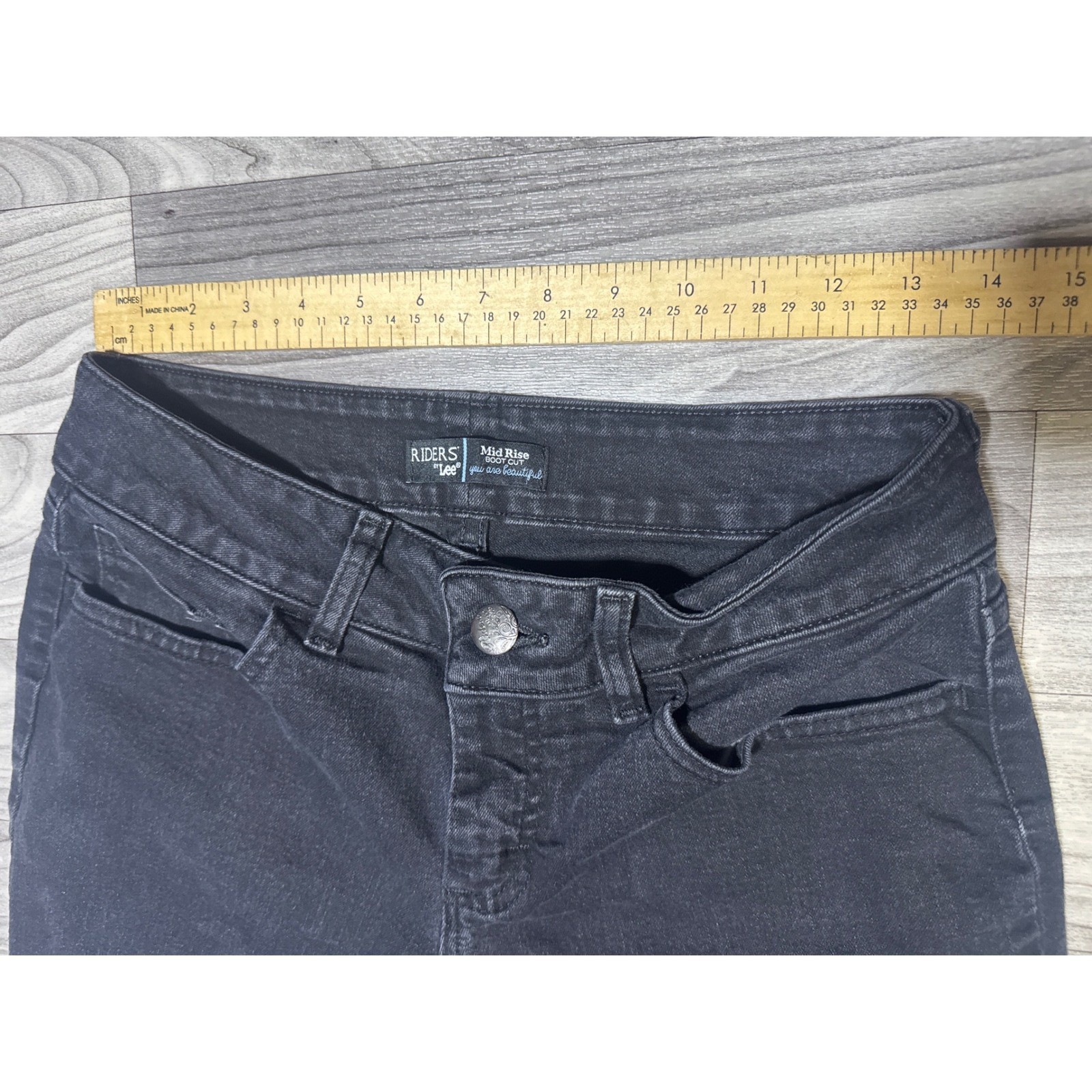 Riders by Lee Black Bootcut Jeans Womens 6P Mid Rise Motorized 130N480