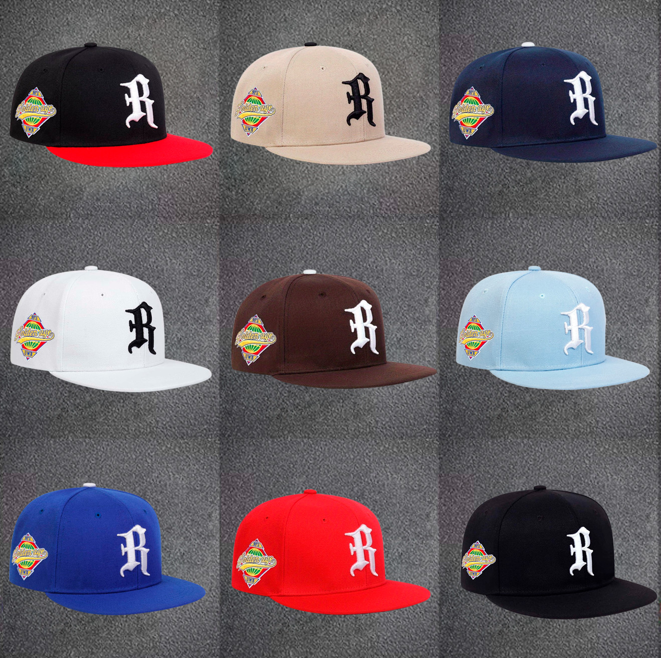 New 2023 Letter R Snapback Baseball Cap Hat Adjustable Cali Era Hip Hop Flat
