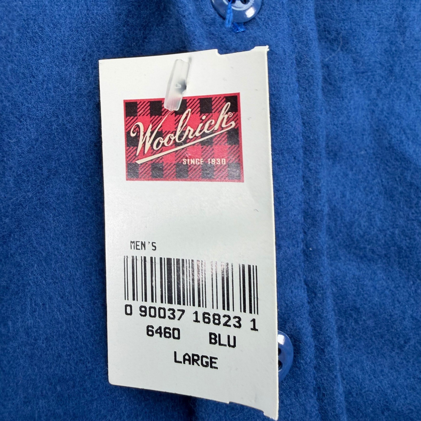 Woolrich Shirt Mens Large Blue Expedition Chamois Cotton Button Up USA Made NEW