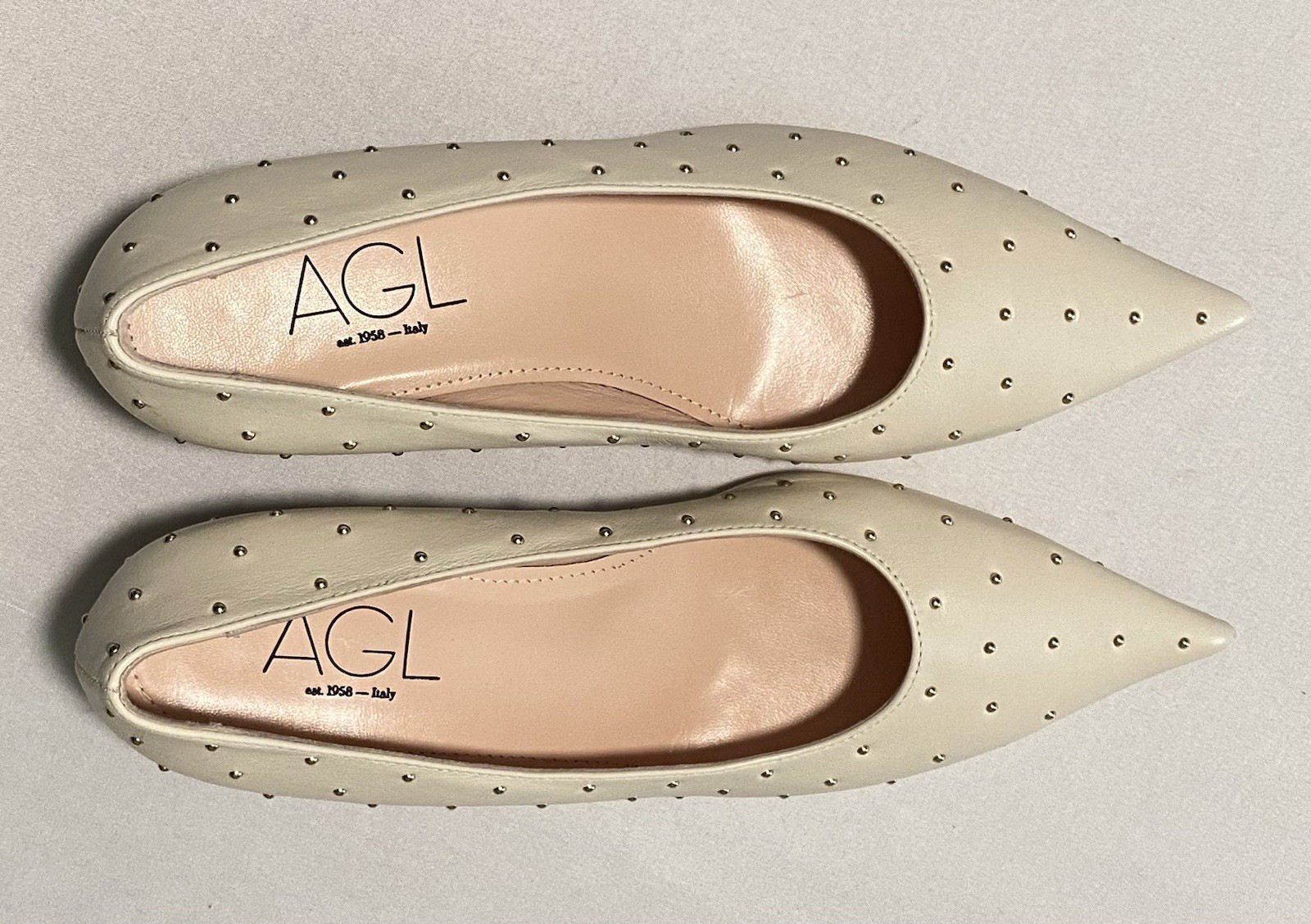 NWOB AGL 30mm Lenor Pumps Stud Embellished Women Kitten Heel EU37/US7 MSRP $495