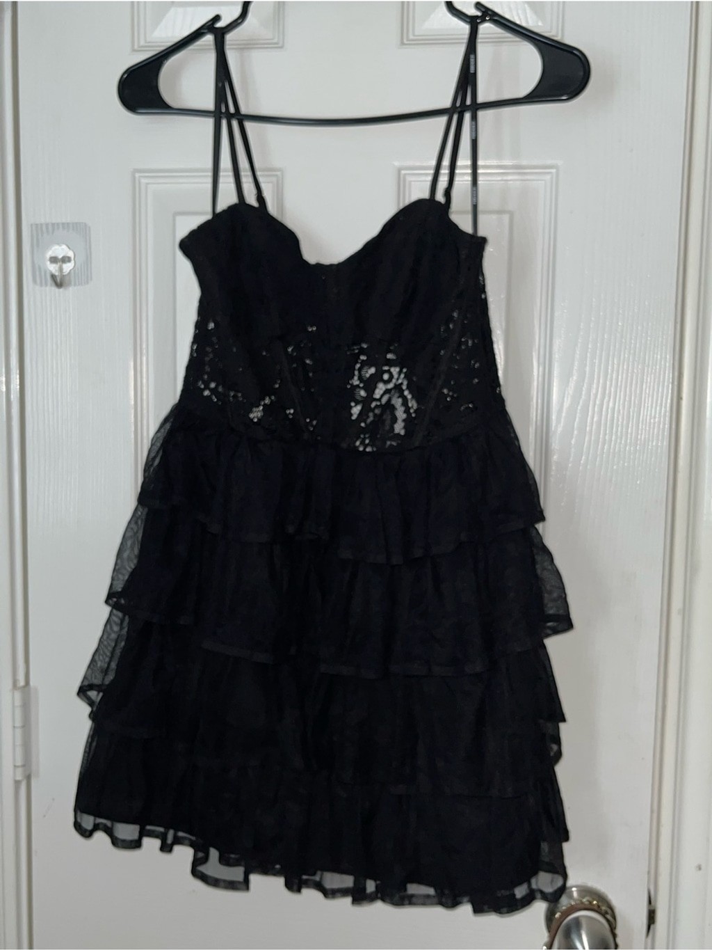 Forever 21 Black Lace corset tiered dress