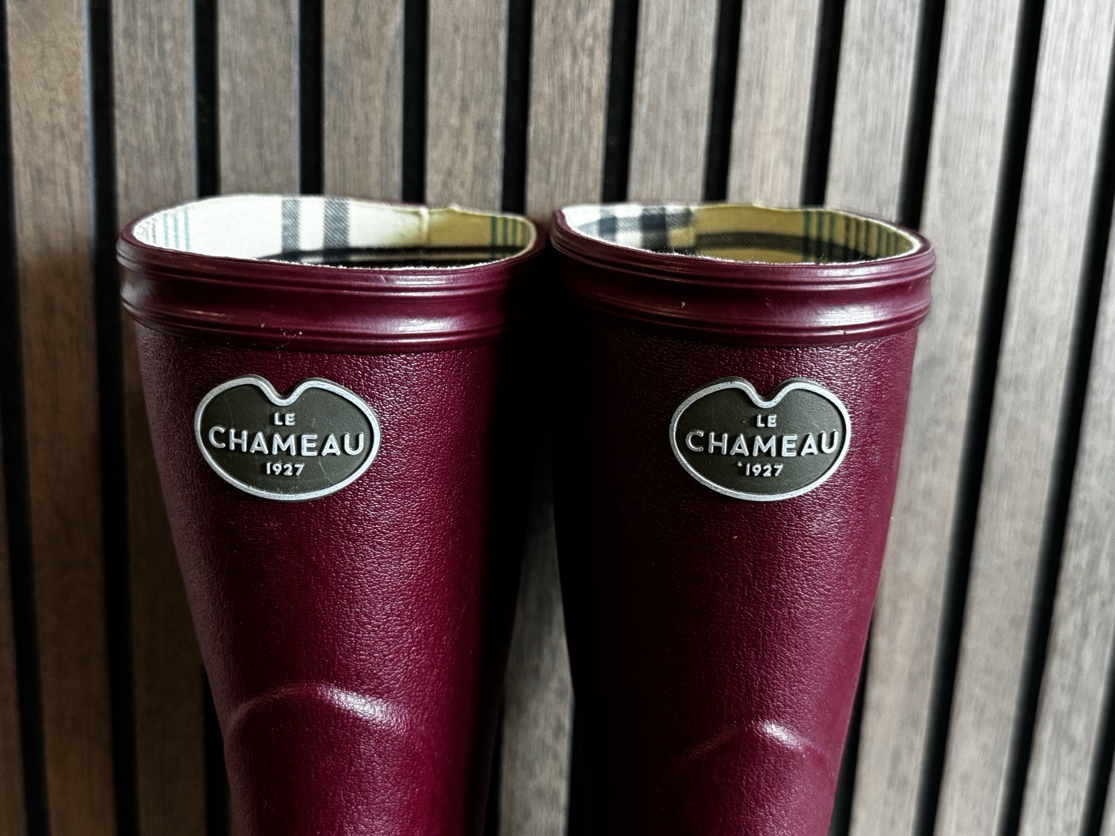 Le Chameau 1927 Burgundy Rubber Pull-On Rain Boots MEN’S US 9 / WOMEN’S US 10