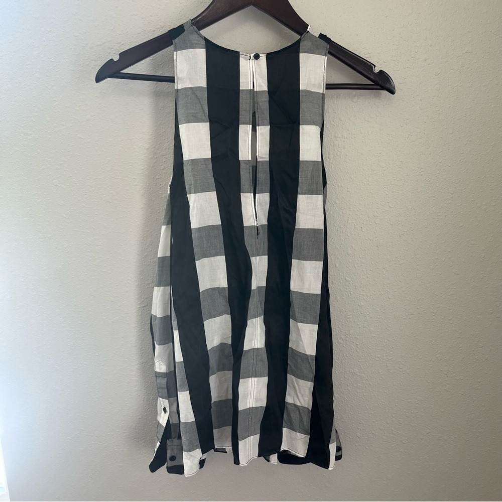 rag & bone Black and White Checkered Long Sleeve Top