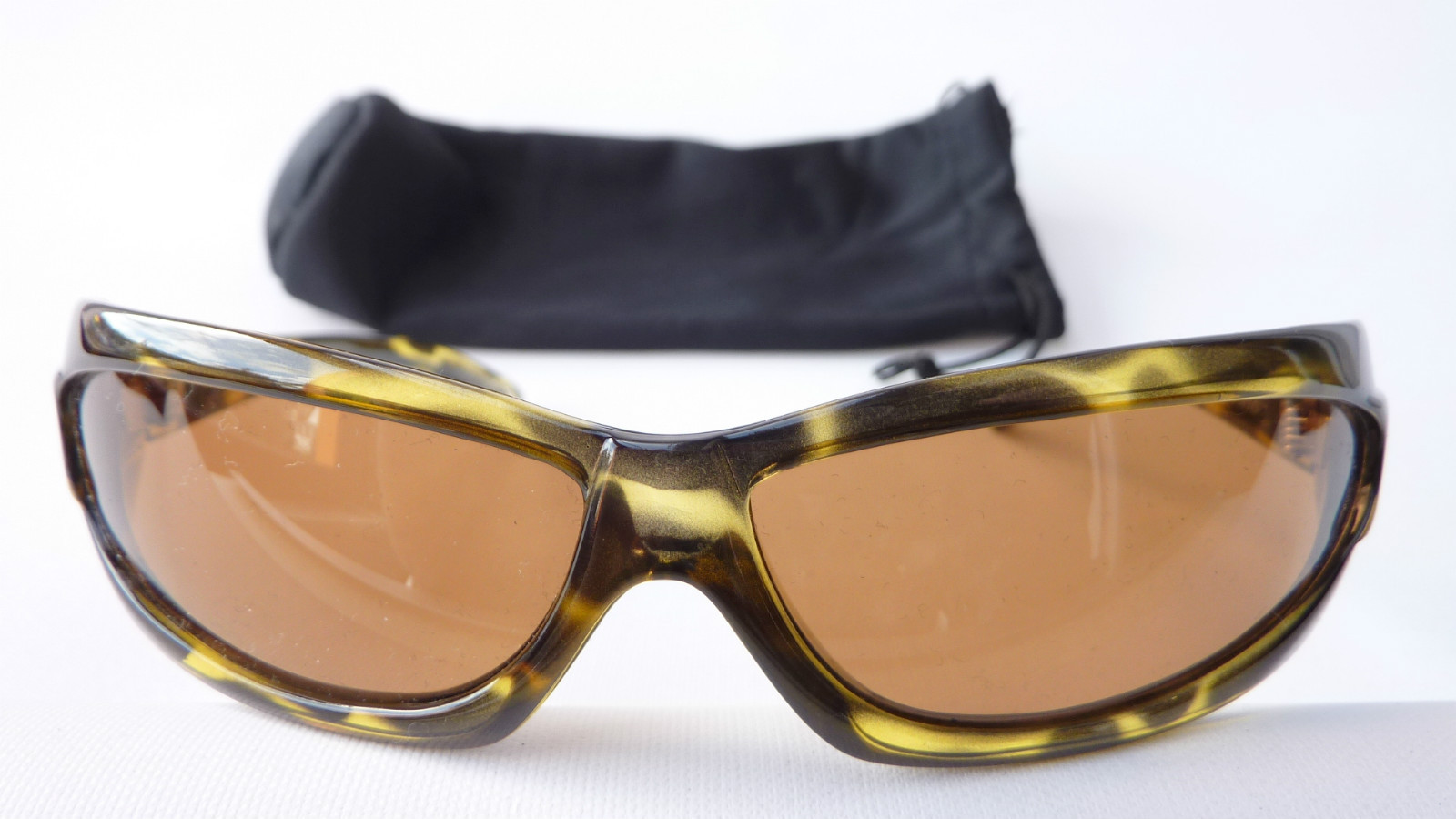 Large Curved Sunglasses Biker Glasses Sports Glasses Horn Effect Safety Glasses Size M