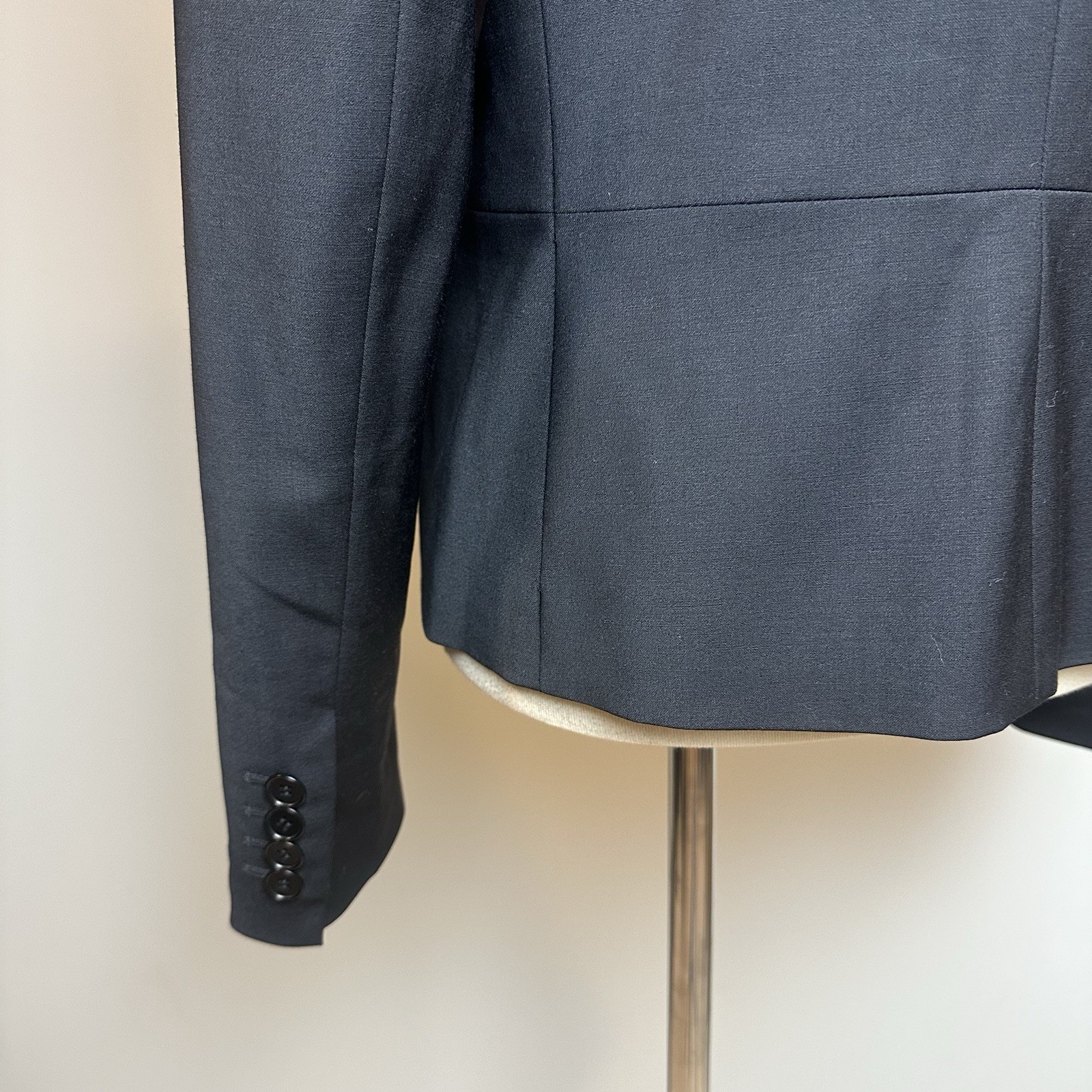 Talbots Size 8 Wool Blend Blazer Black Grace Fit 3-Button Classic Timeless NWT