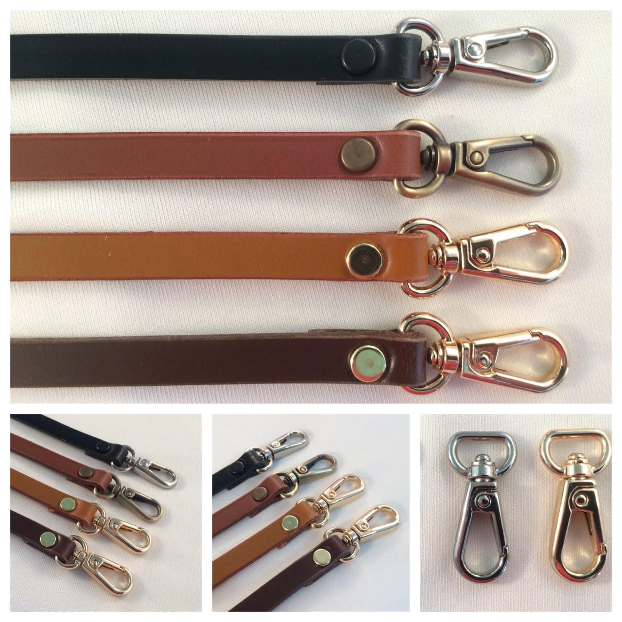 3/8 in. Skinny Thin Narrow Leather Cross Body Hand Bag Strap – 4 Colors