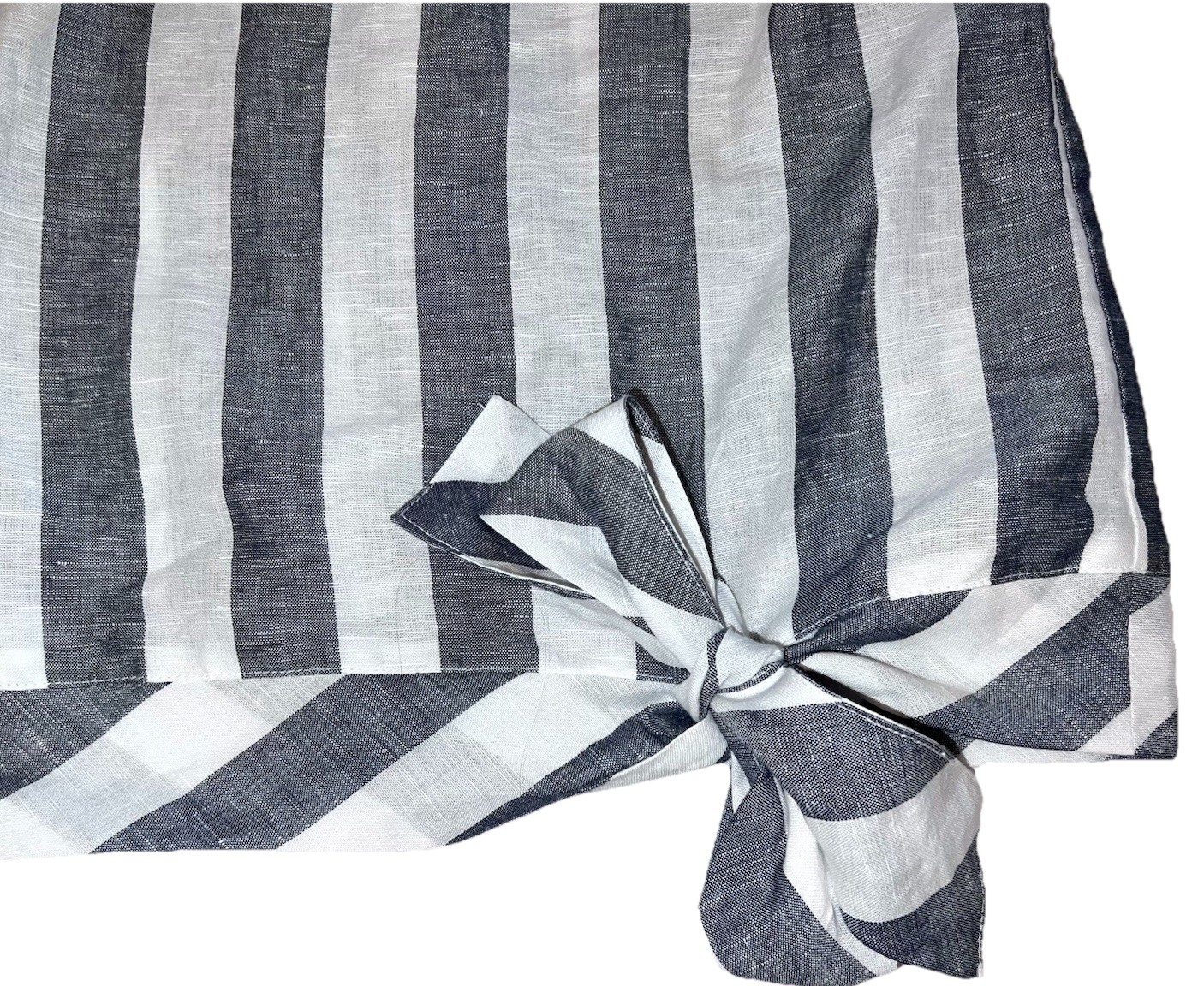 J. Crew Women’s Striped Linen Blend Tie Front Top Blouse Gray White Sz 4 Small