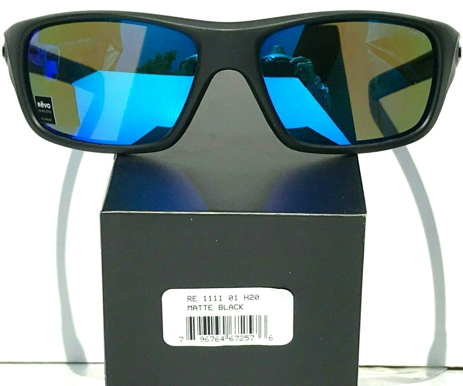NEW Revo JASPER Black Matte POLARIZED Blue Crystal Glass Sunglasses 1111 01 H2O