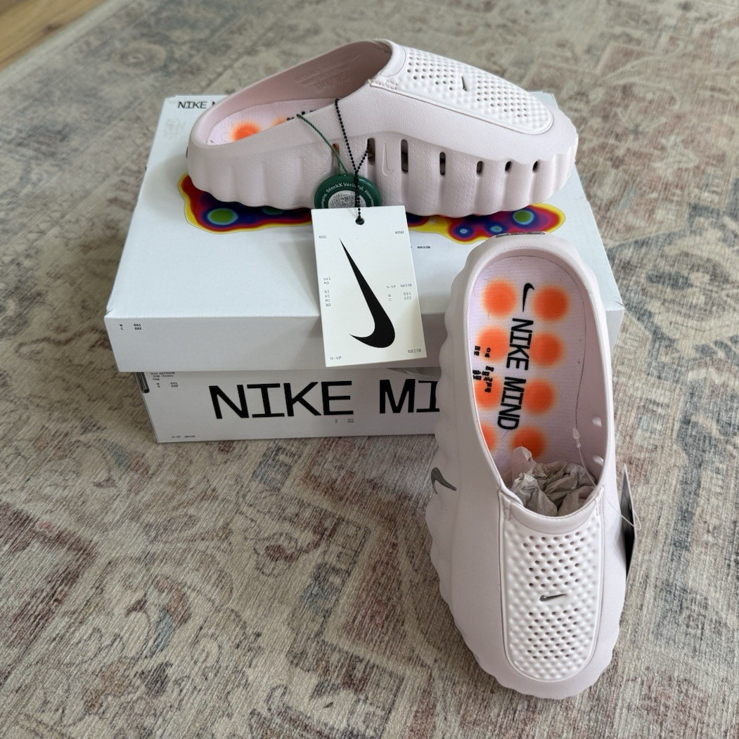 Nike Mind 001 Slide Sandals Pink Synthetic Slip-On Logo US 5 HQ4309 610
