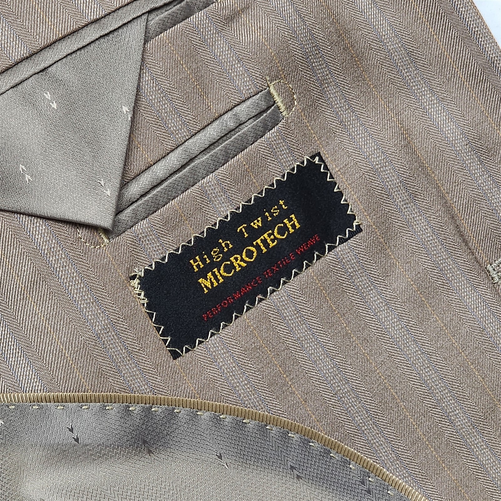 Lineage 40R 32×30 Brown Striped 3Btn 2Pc Mens Jacket Pants Suit