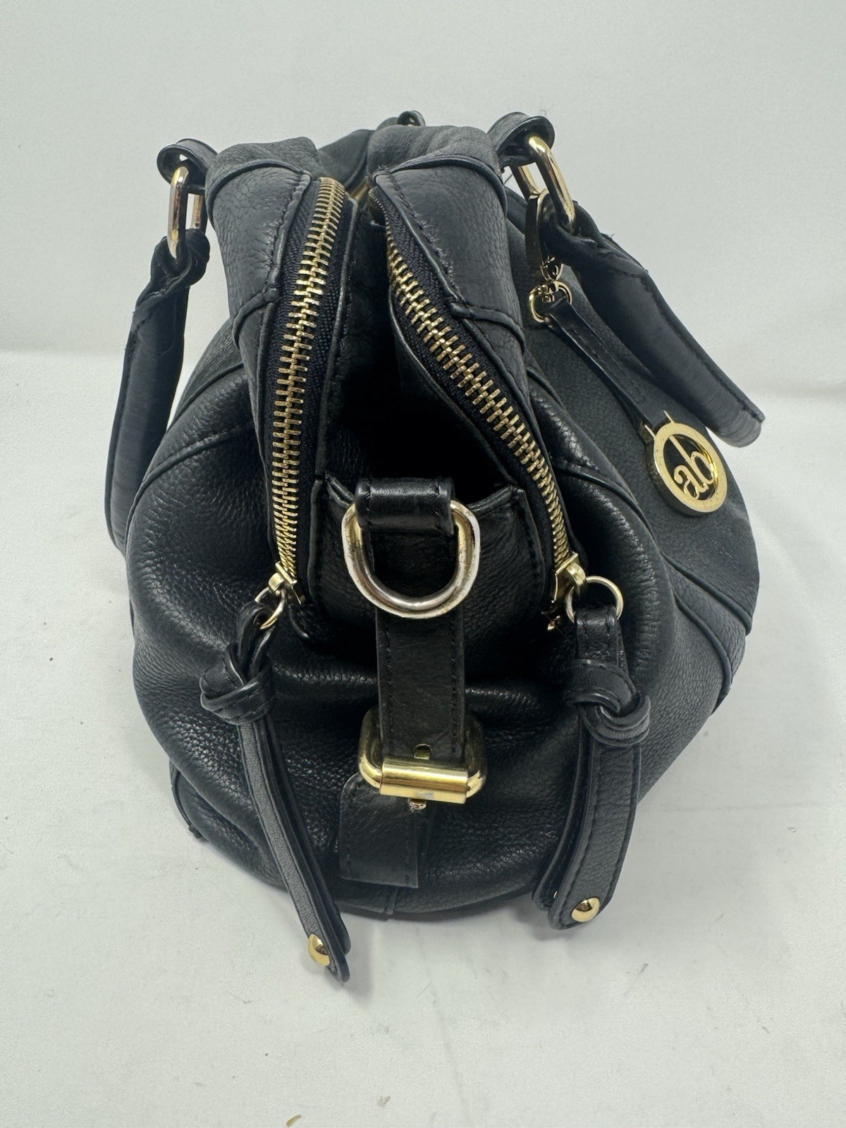 Audrey Brooke Purse black gen leather shoulder bag tote, Some wear As Shown
