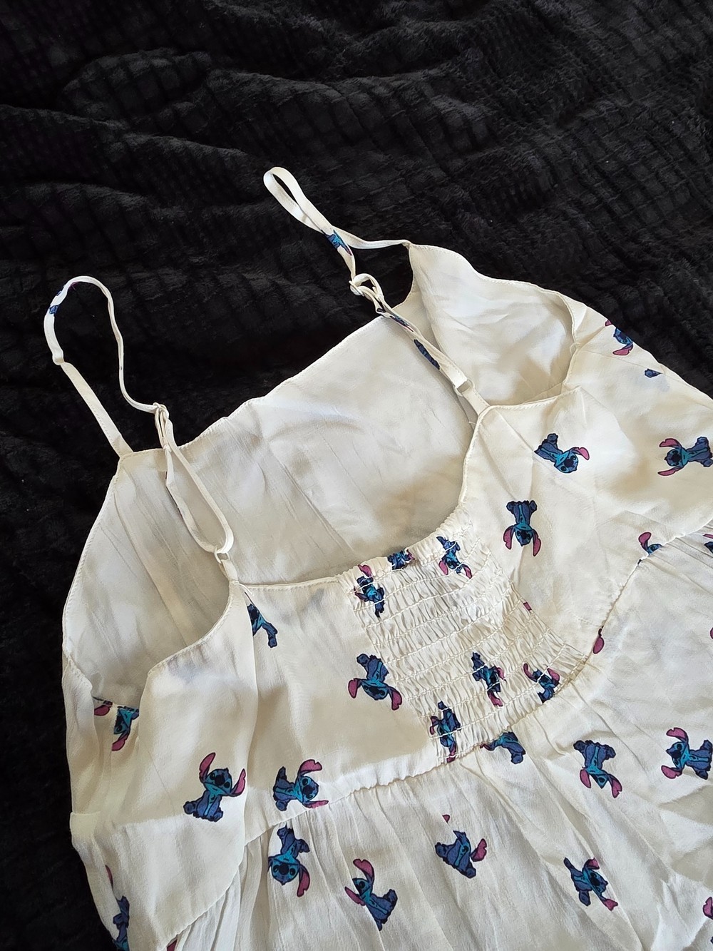 Disney 100 x Primark Lilo & Stitch Cami Dress White Tiered Sundress Size S Small