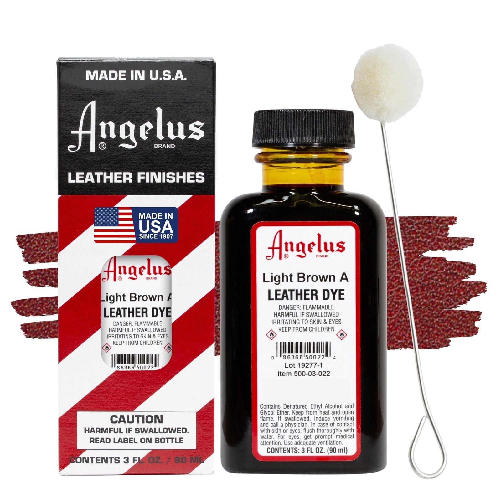 Angelus Leather Dye, Permanent Dye 3 Fl Oz (Pack of 1), Light Brown A