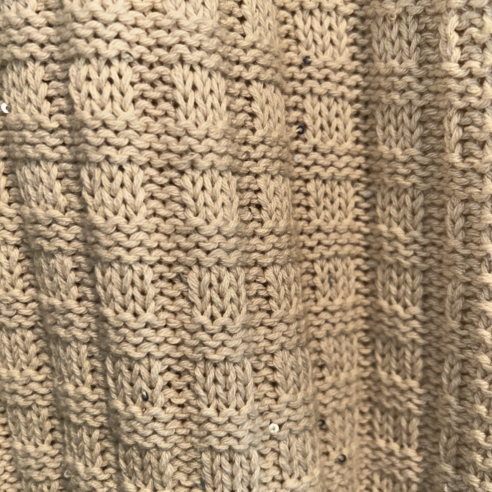 a.n.a. NWT Women’s Natural Silver sequin Cable Knit Sweater Vest Size XL