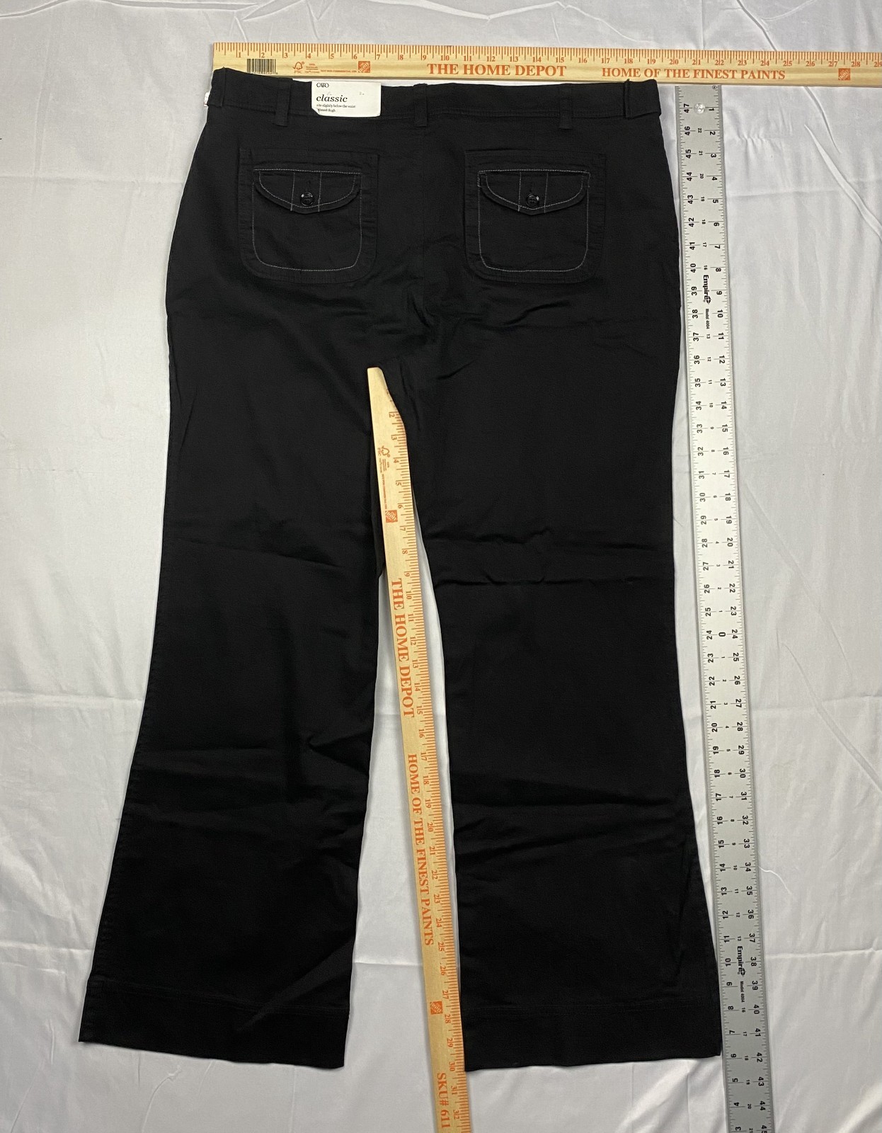 Cato Classic Womens 18 Black Pants Sits Below Waist Relaxed Thigh Cotton Stretch
