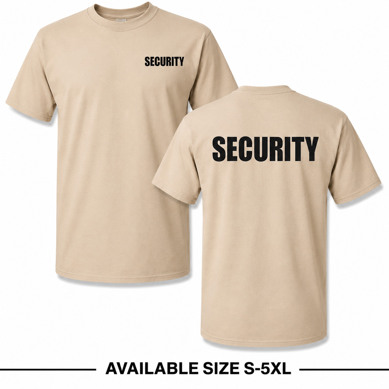 SECURITY T-Shirt Guard Uniform Security Officer Crew Neck Tee S-5XL