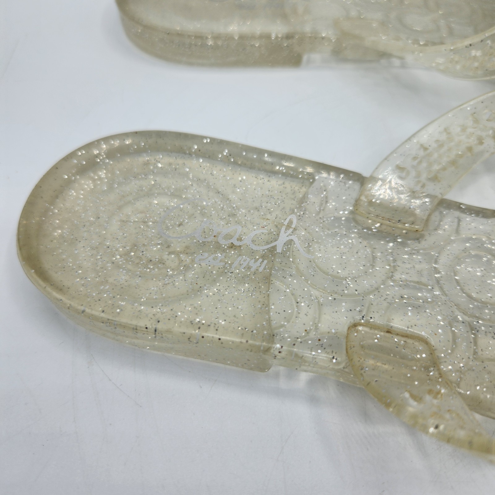 Y2K Coach Pasarella Jelly Butterfly Embellished Flip Flop Sandals Size 10