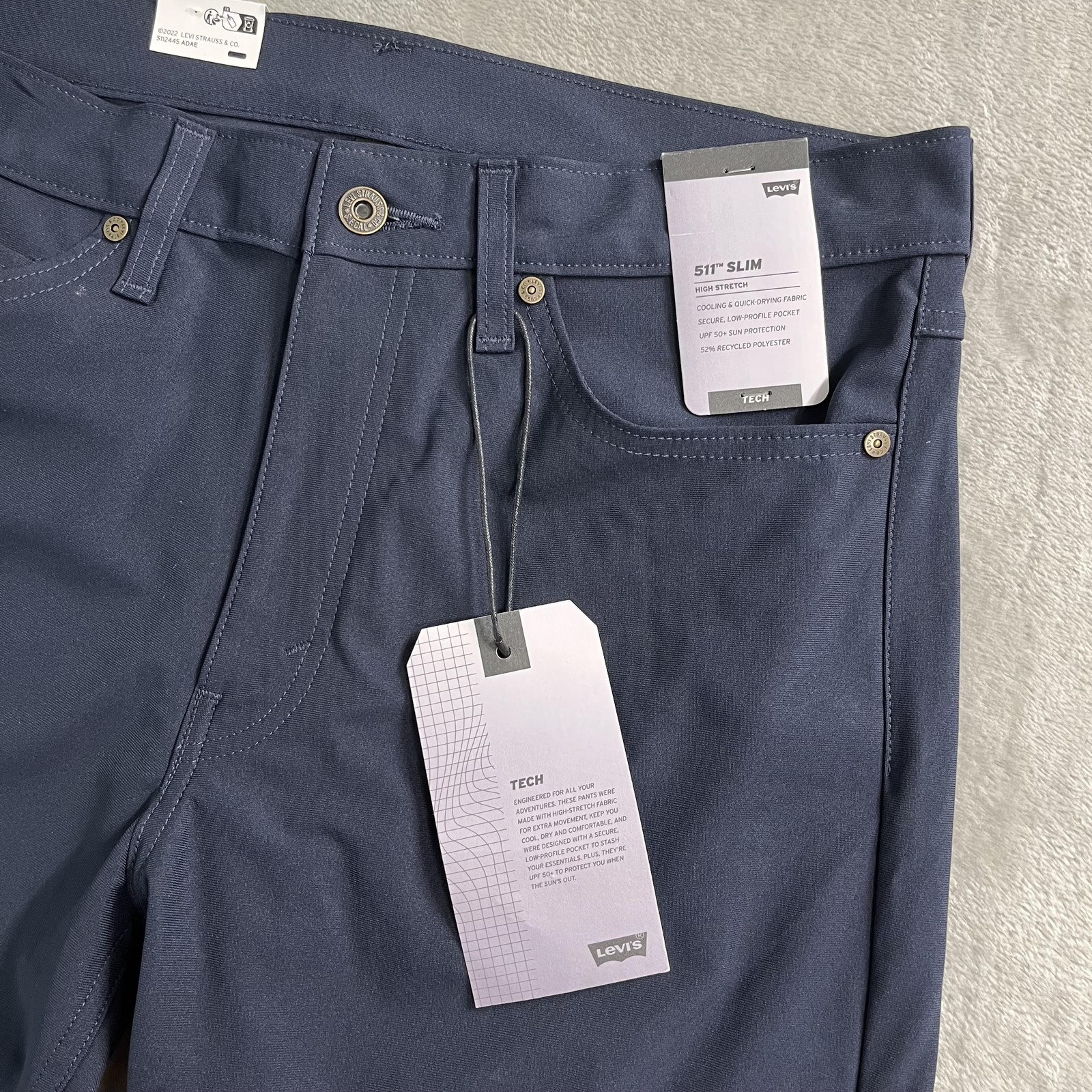 Levi’s 511 Jeans Mens 34×32 Blue Dark Slim Fit Tech Stretch Quick Dry Pants