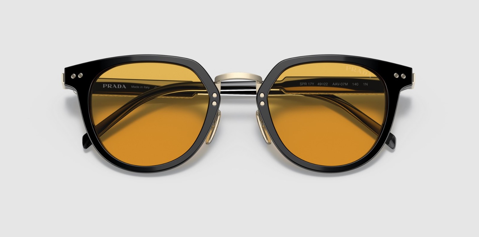 PRADA PR 17YS AAV07M Black Yellow Orange 49 mm Men’s Sunglasses