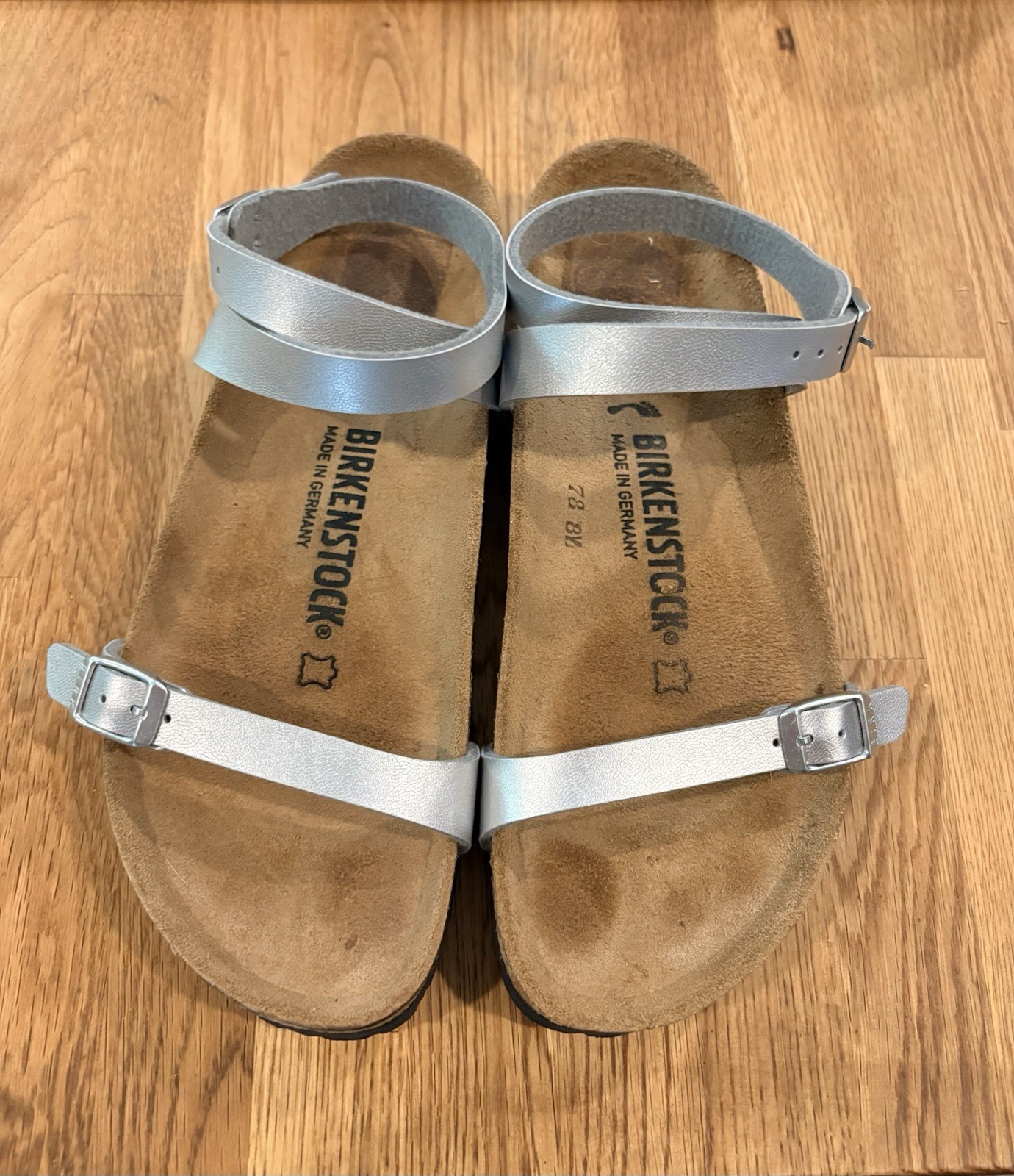 Birkenstock Daloa Gladiator Silver Sandals Buckle Women’s US 7.5 EU 38