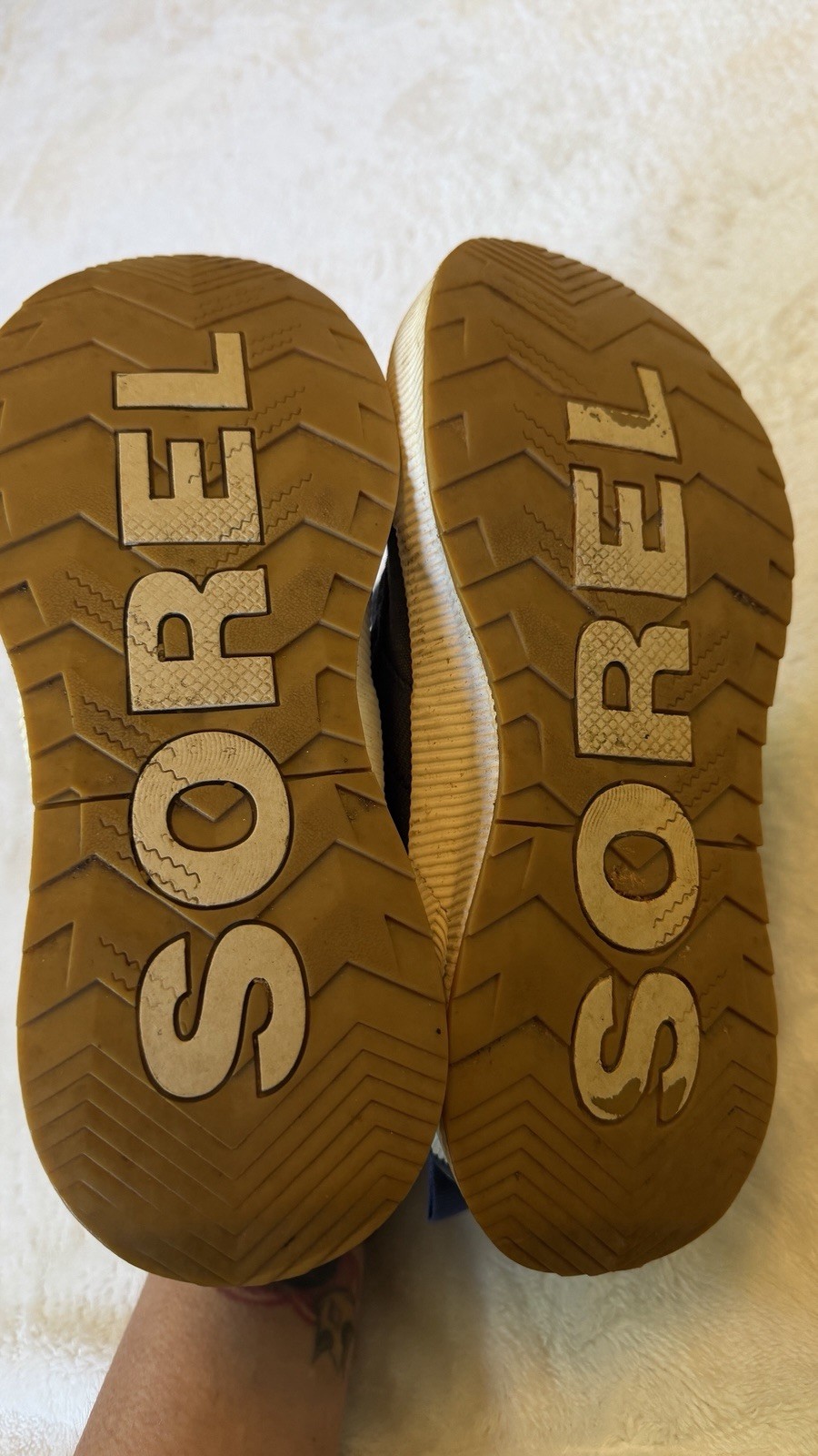 SOREL canvas Blue/Gray distressed casual workwear sneakers lace up shoes 8.5