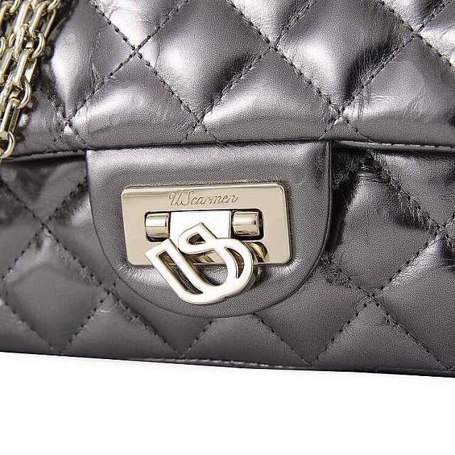 UScarmen Quilted Raindrops Sheepskin Chain Shoulder Bag 1548 SILVER Women’s