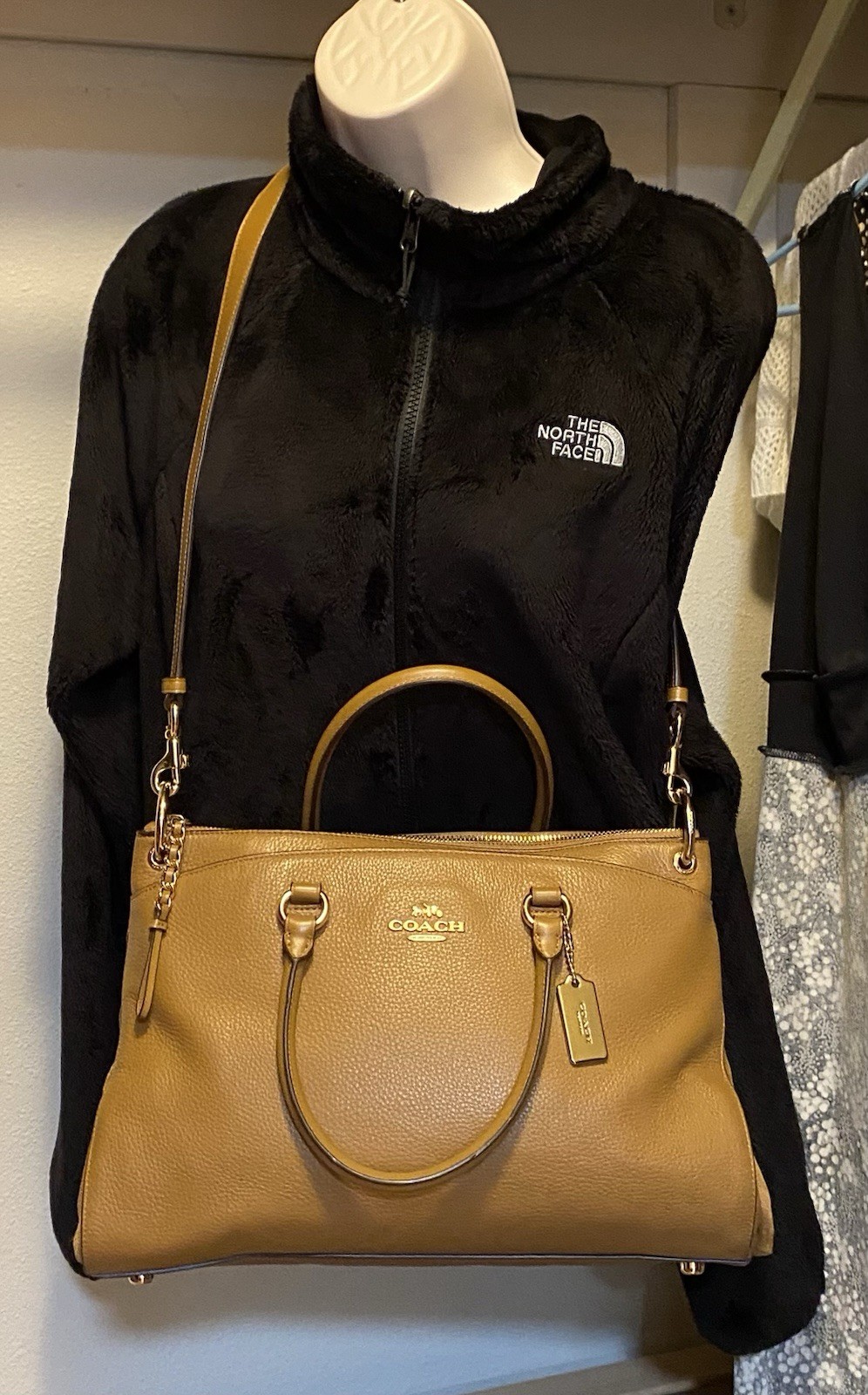 Coach F76640 Mia Convertible Satchel In Mixed Leathers Saddle