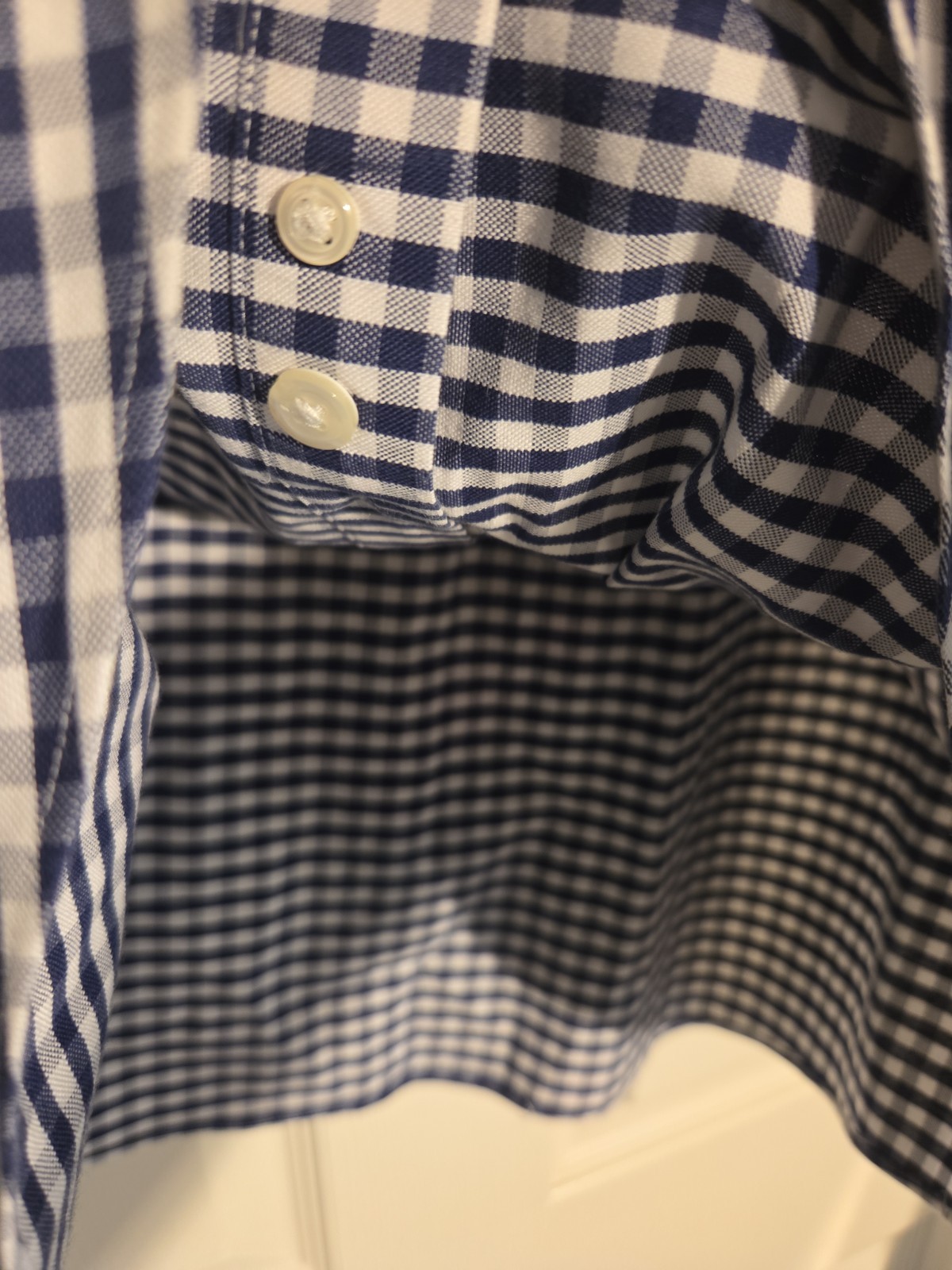 NWOT Brooks Brothers Gingham Button Down Mens XL Navy White Regent Fit Non-Iron
