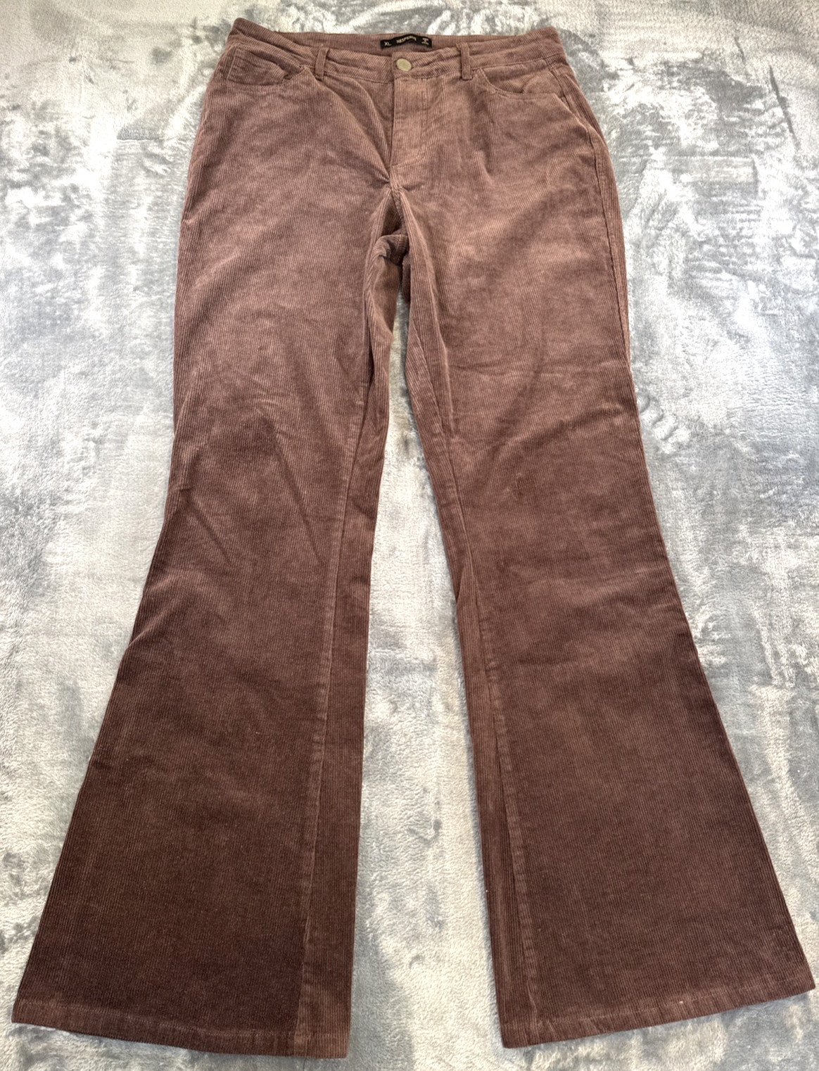 Hesperus XL Brown Corduroy Flare Pants Wide Leg Stretch Boho Retro