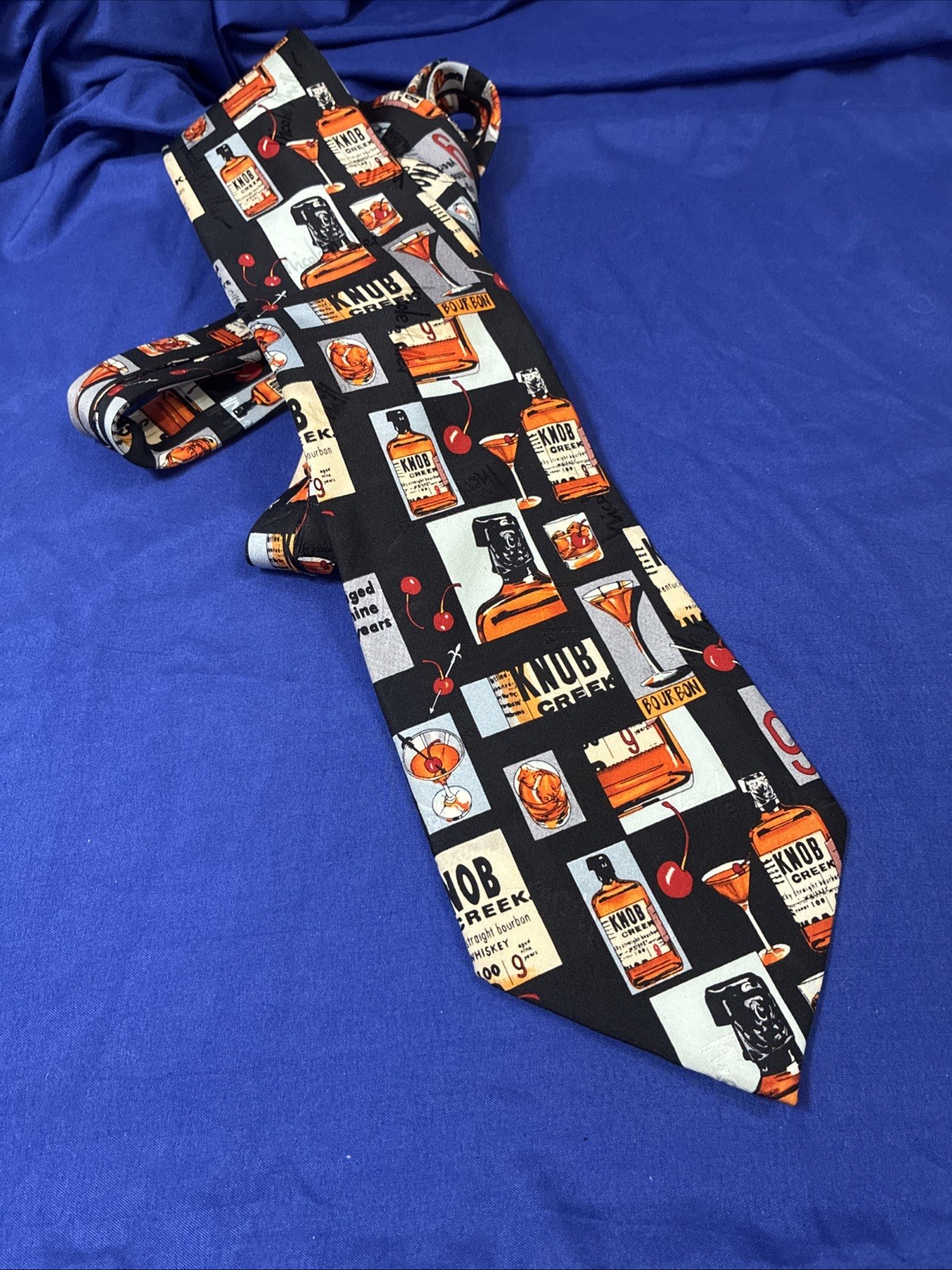 5 Novelty Neck Ties: Harley, Hot Rods, Knob Creek Bourbon, Fishing Lure, Birch