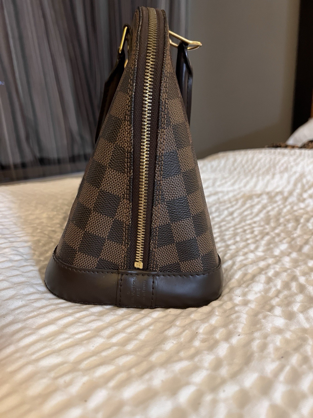 Authentic Louis Vuitton Damier Ebene Alma PM Brown