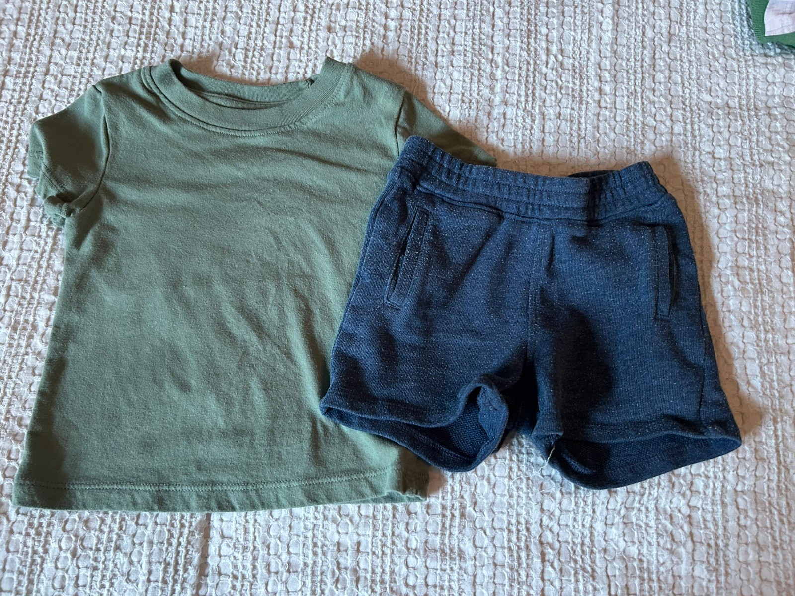 Huge 50 piece Baby boy clothing lot size 12 months EUC sleepers outfits