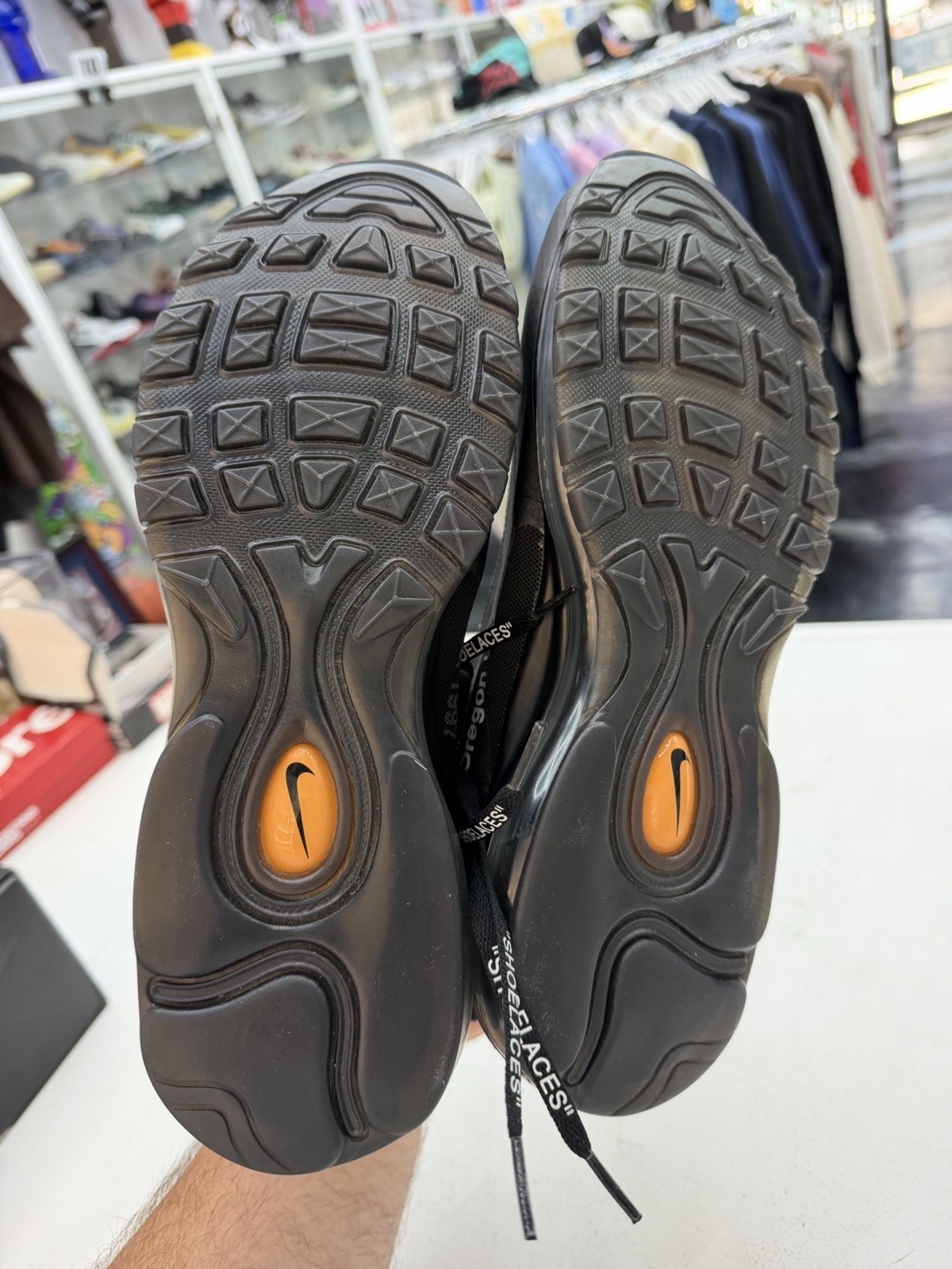 NIKE AIR MAX 97 OFF-WHITE BLACK WHITE CONE (AJ4585 001) Size 10.5 New
