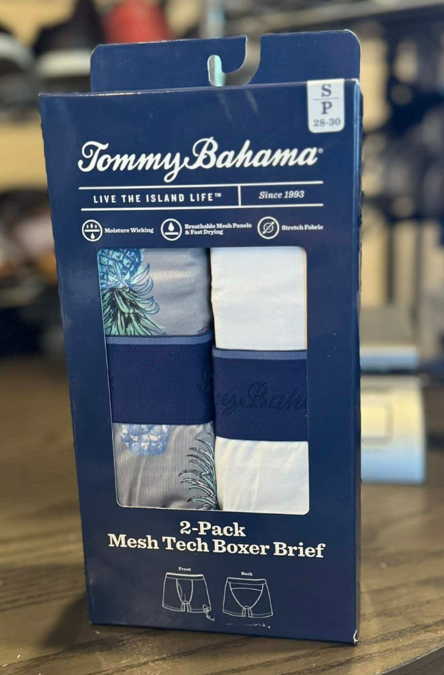 2 X Tommy Bahama Pineapple Print Mesh Tech Underwear Boxer Briefs Size S $58
