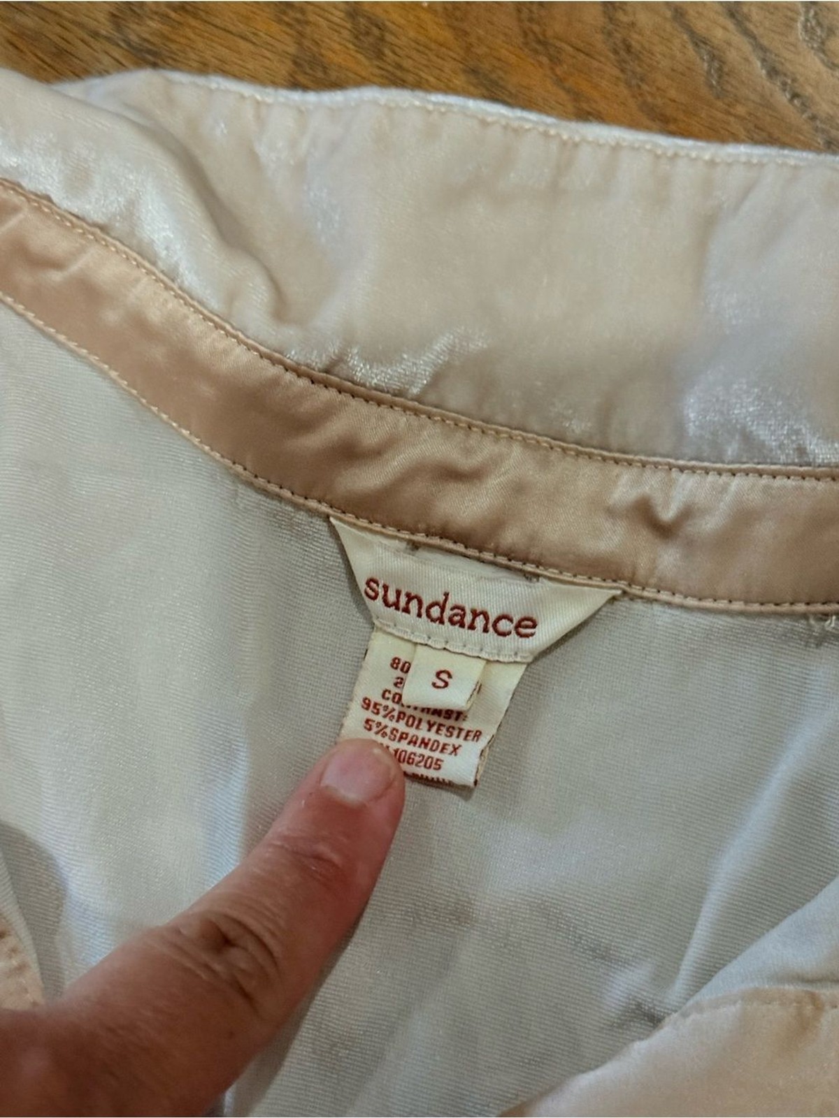 Sundance Beige Crushed Velvet Top Size S