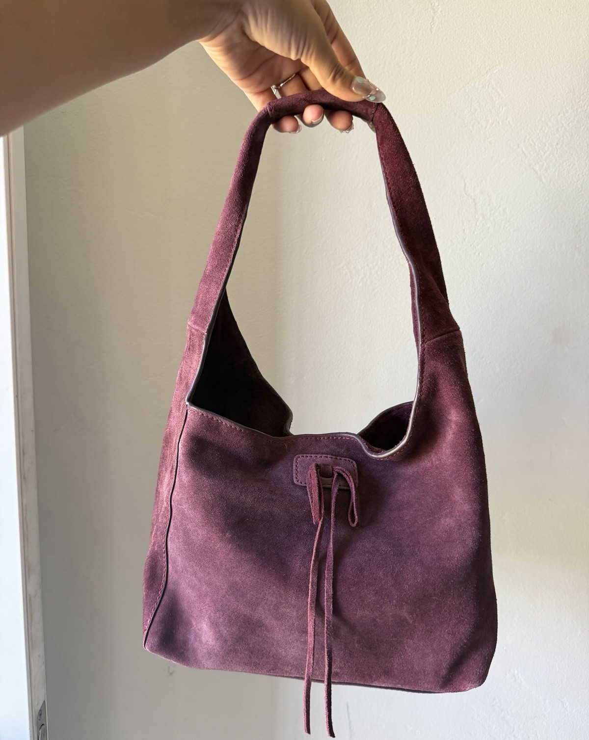 🔥Lucky Brand Clem Suede Mini Hobo Bag/Grapevine viral color/ premium bag
