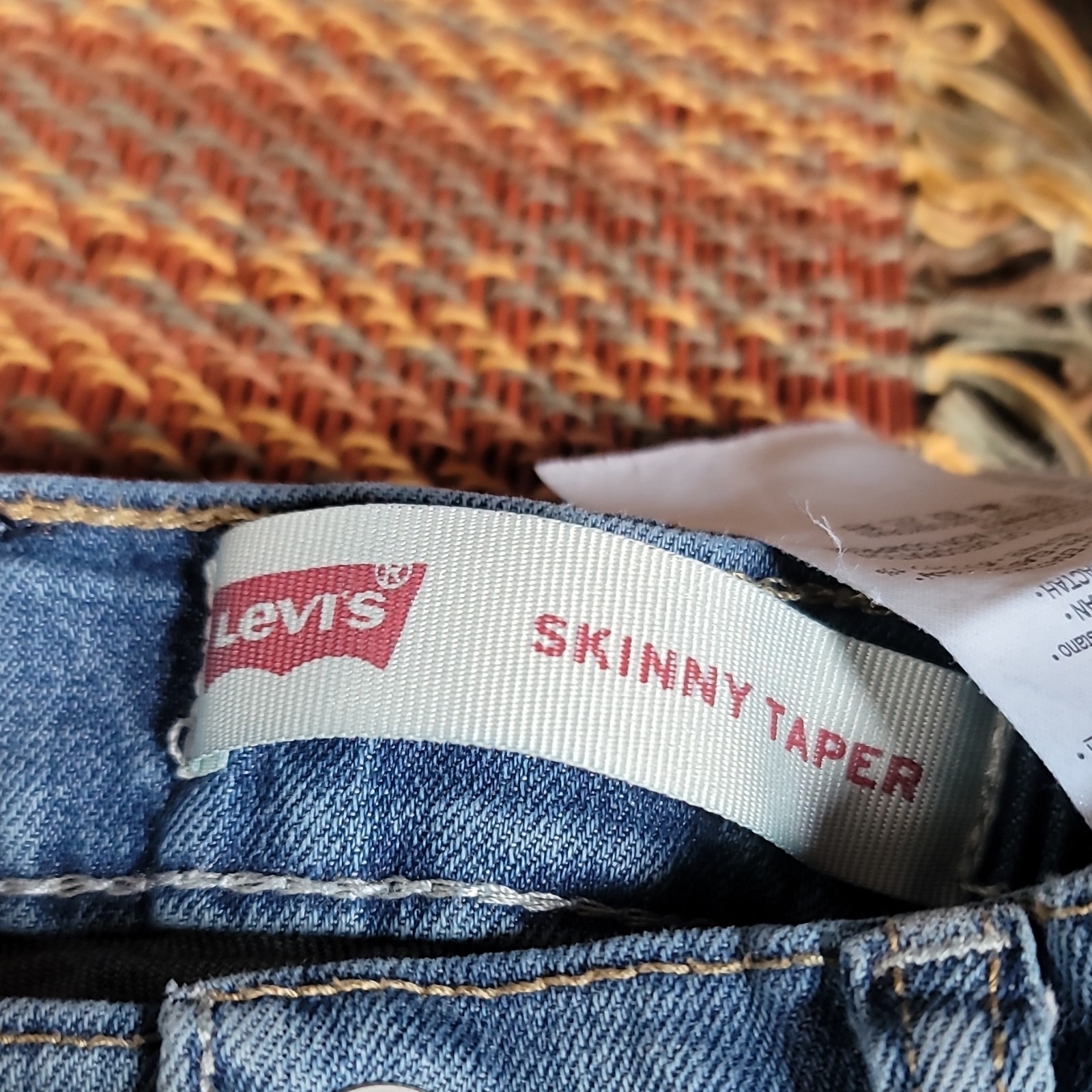 Levi’s Girls Skinny Taper Distressed Jeans Adjustable Waist Blue 8 REG W24 L25