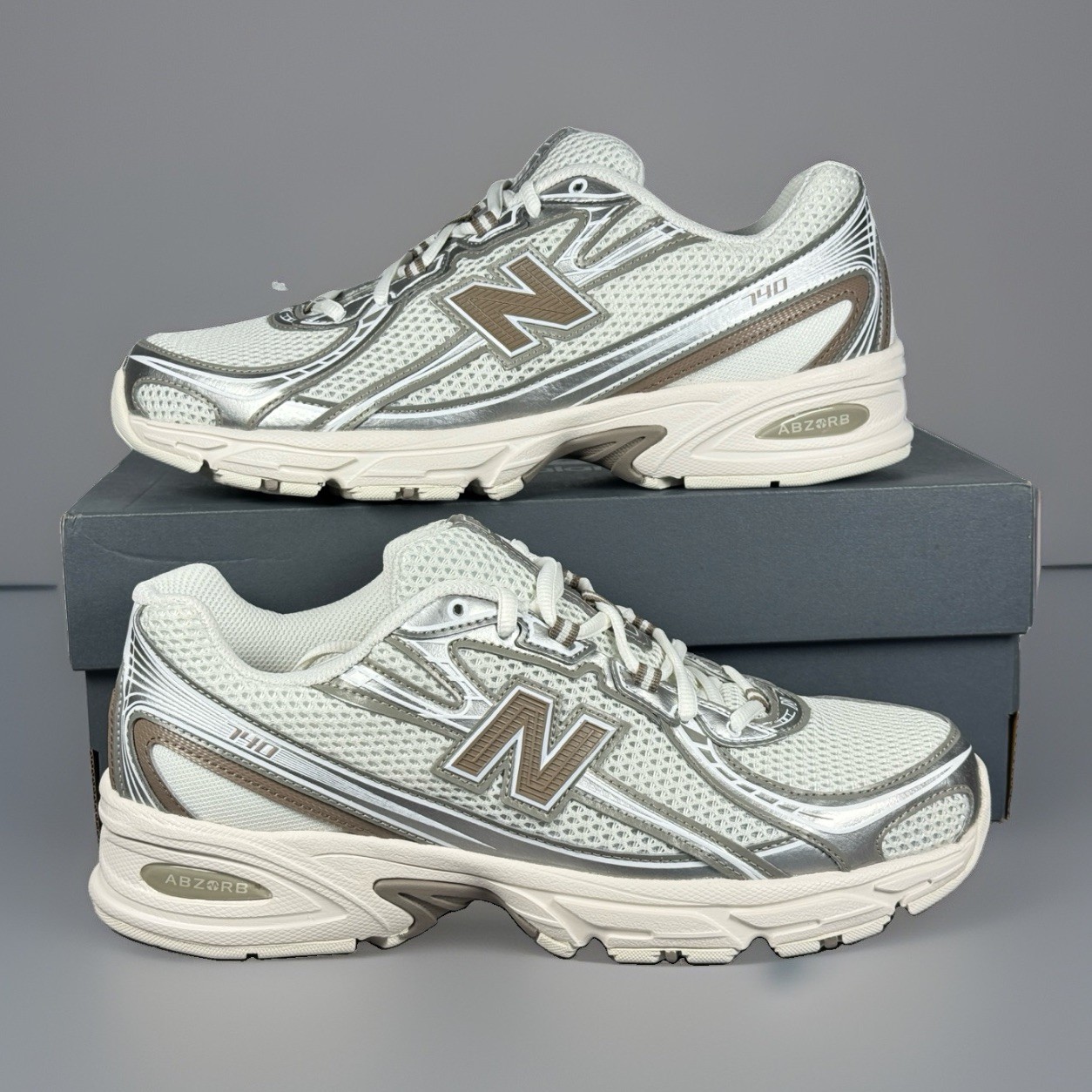 New Balance 740 White Brown U740MU2 Mens Size 10 / Womens 11.5 NWB Sneaker