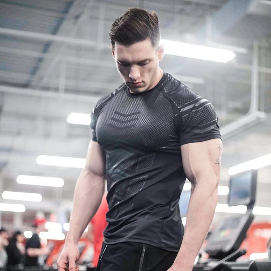 Compression Athletic men Fitness Shirt Base Layer Top Sports Gym Tight Dry
