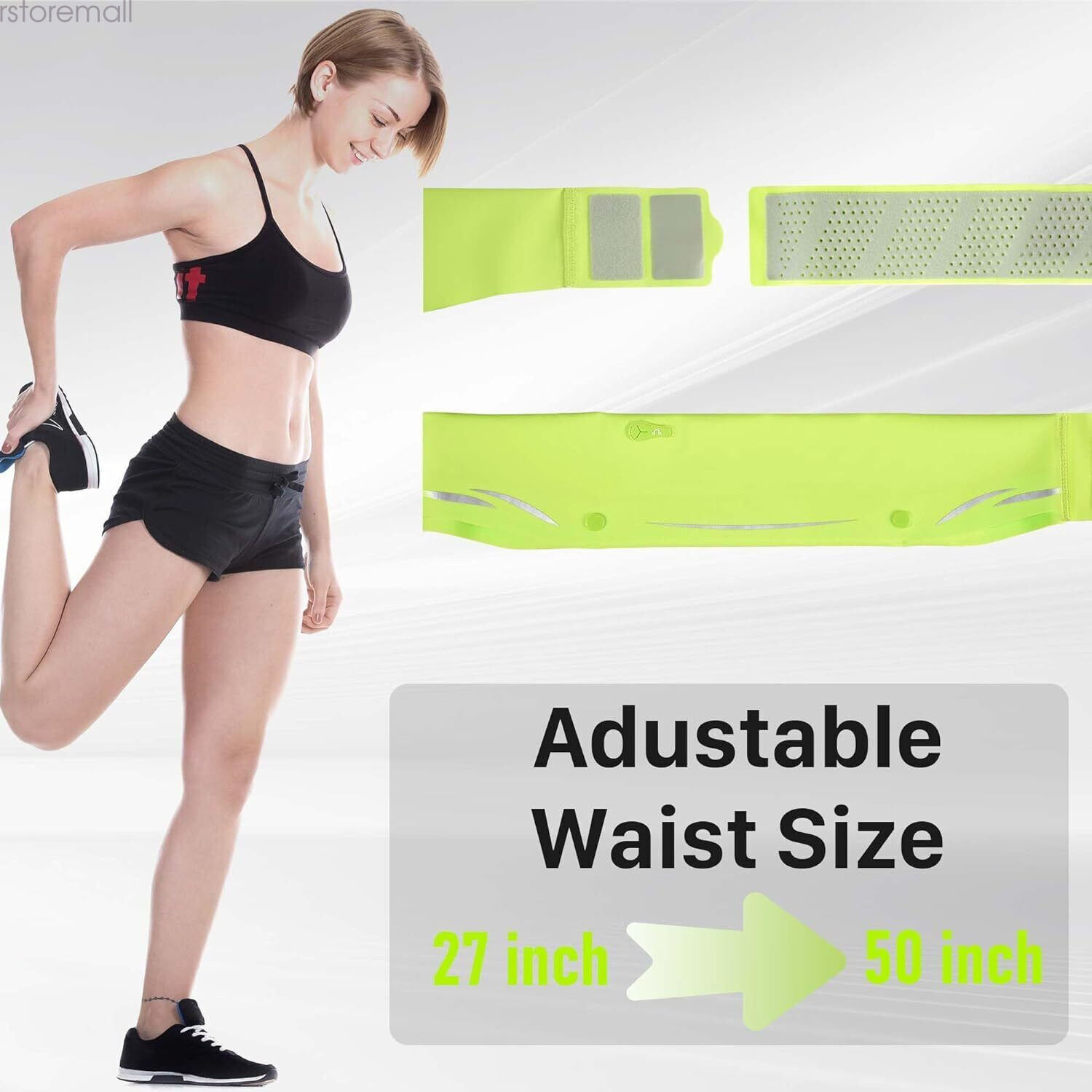 Running Belt, Adjustable Runner Waist Pack with Phone Holder for Fitness Jogging