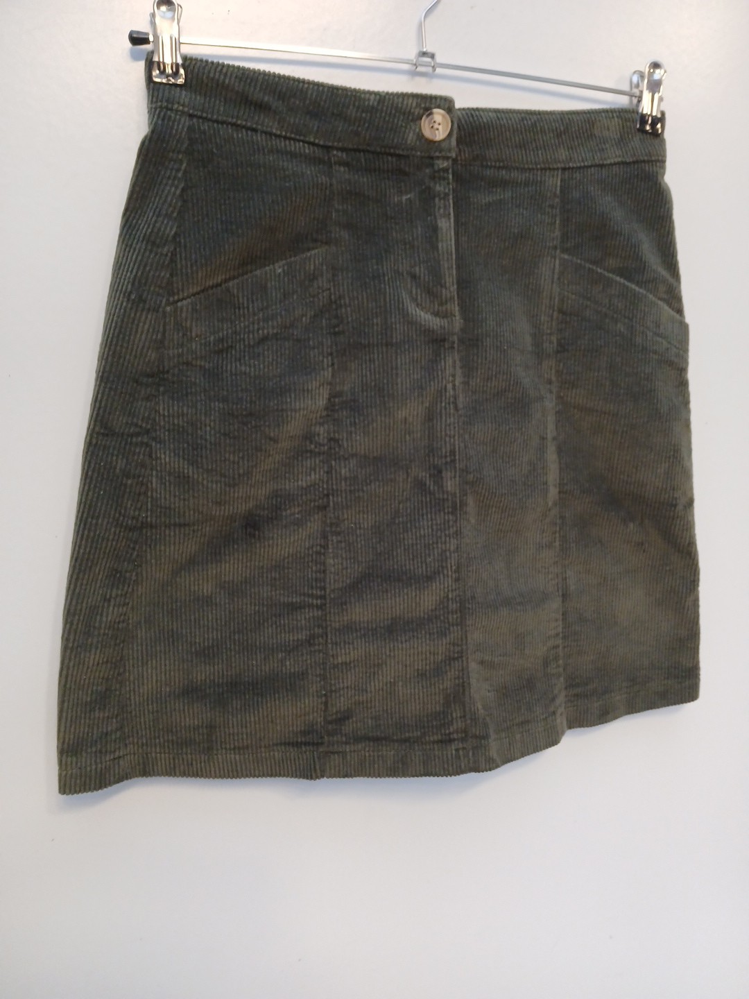 Crew Clothing Chunky Corduroy Skirt with Stretch Womens Size UK 8 Front Pockets.