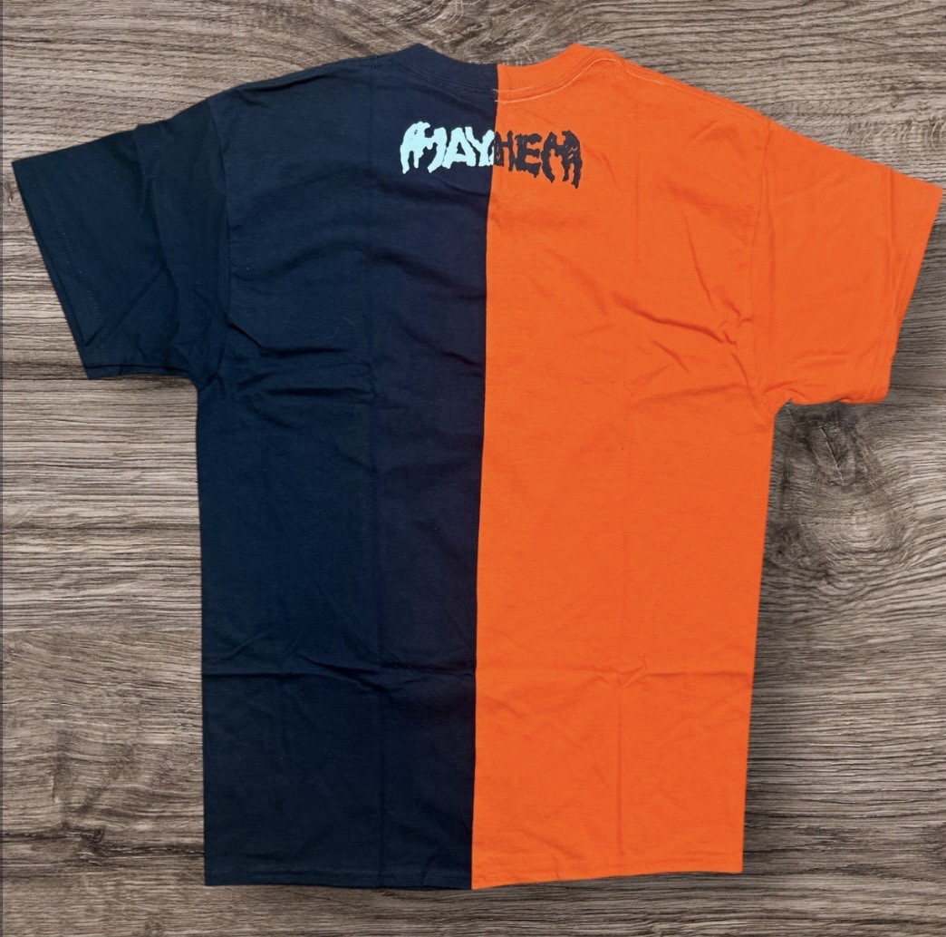 Lady Gaga Mayhem Black and Orange Split T-Shirt Size Large