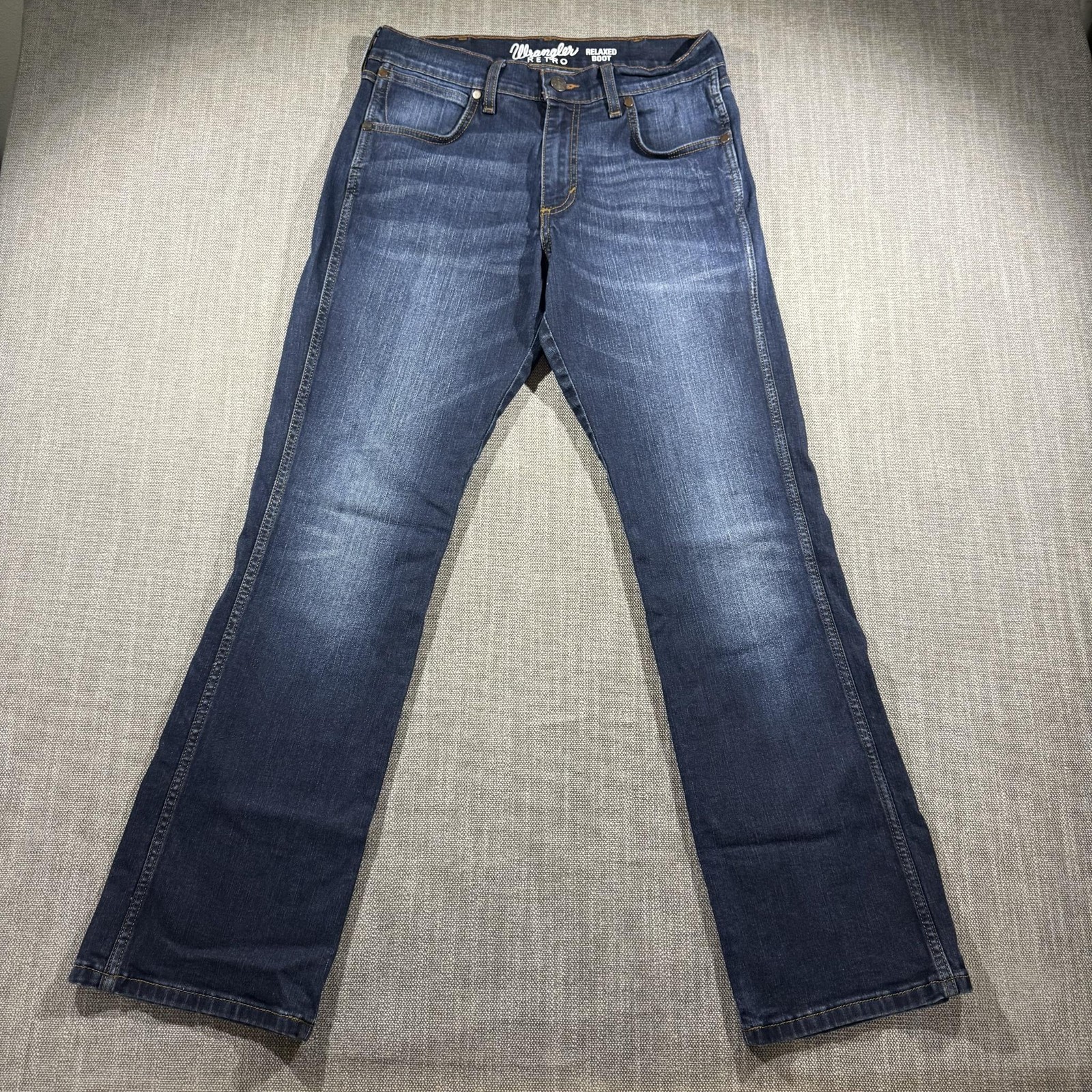 Wrangler Retro Relaxed Boot Jeans Mens 31×32 Blue Stretch Denim Medium Wash