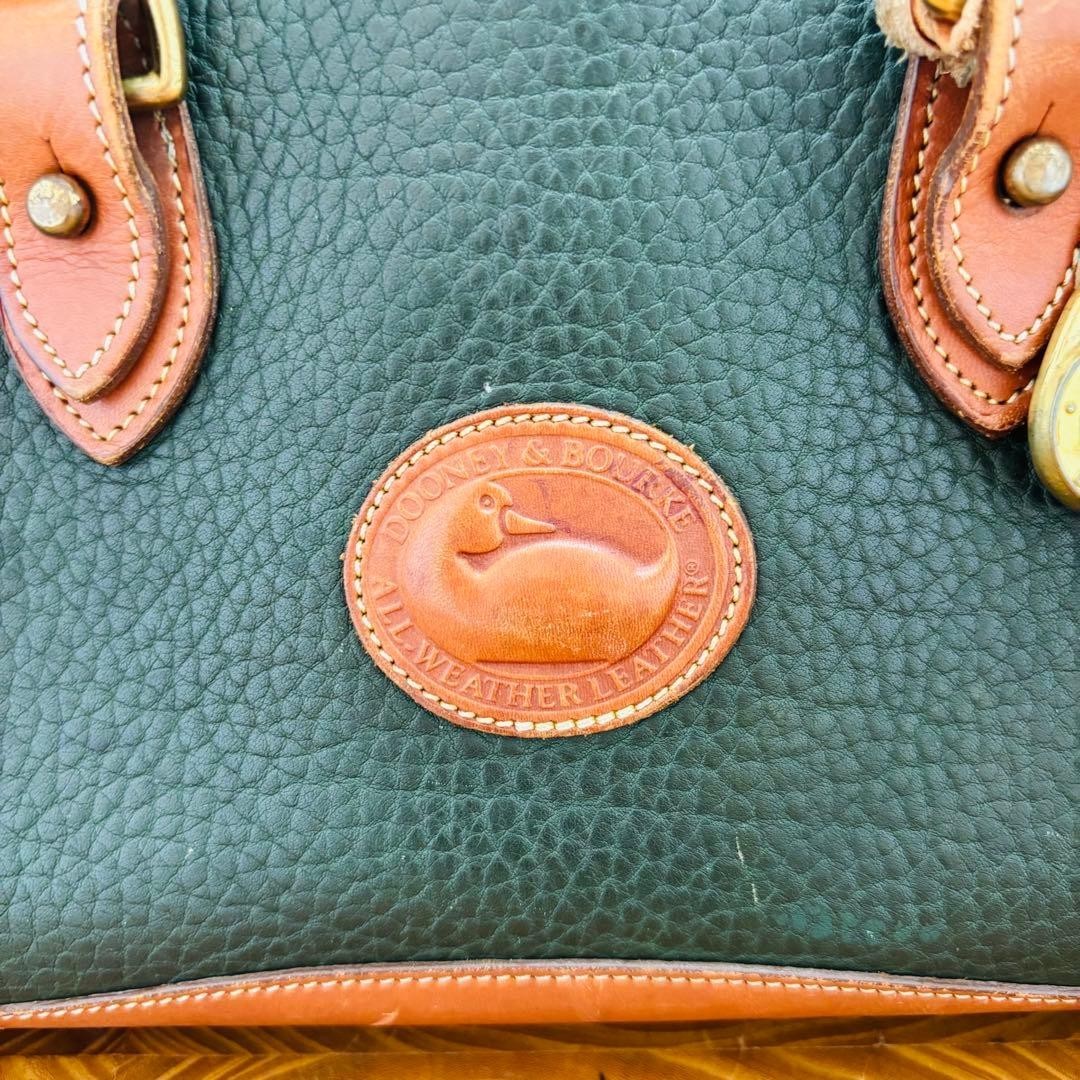 Dooney & Bourke Mini Boston Bag Green US 11.6in Pebbled Leather Vintage Japan