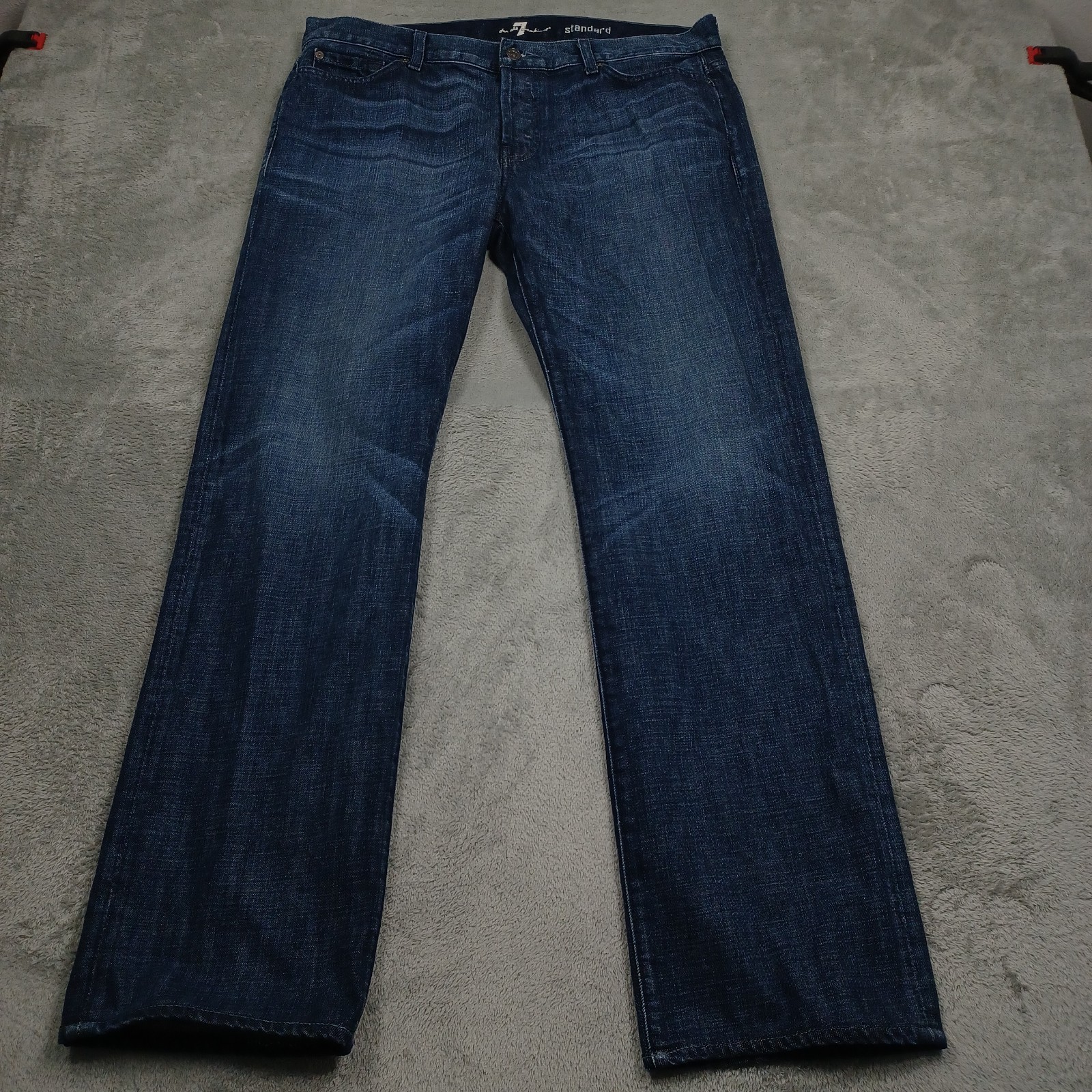 7 For All Mankind Jeans Men 36×32 Blue Denim Standard Button Fly Preppy